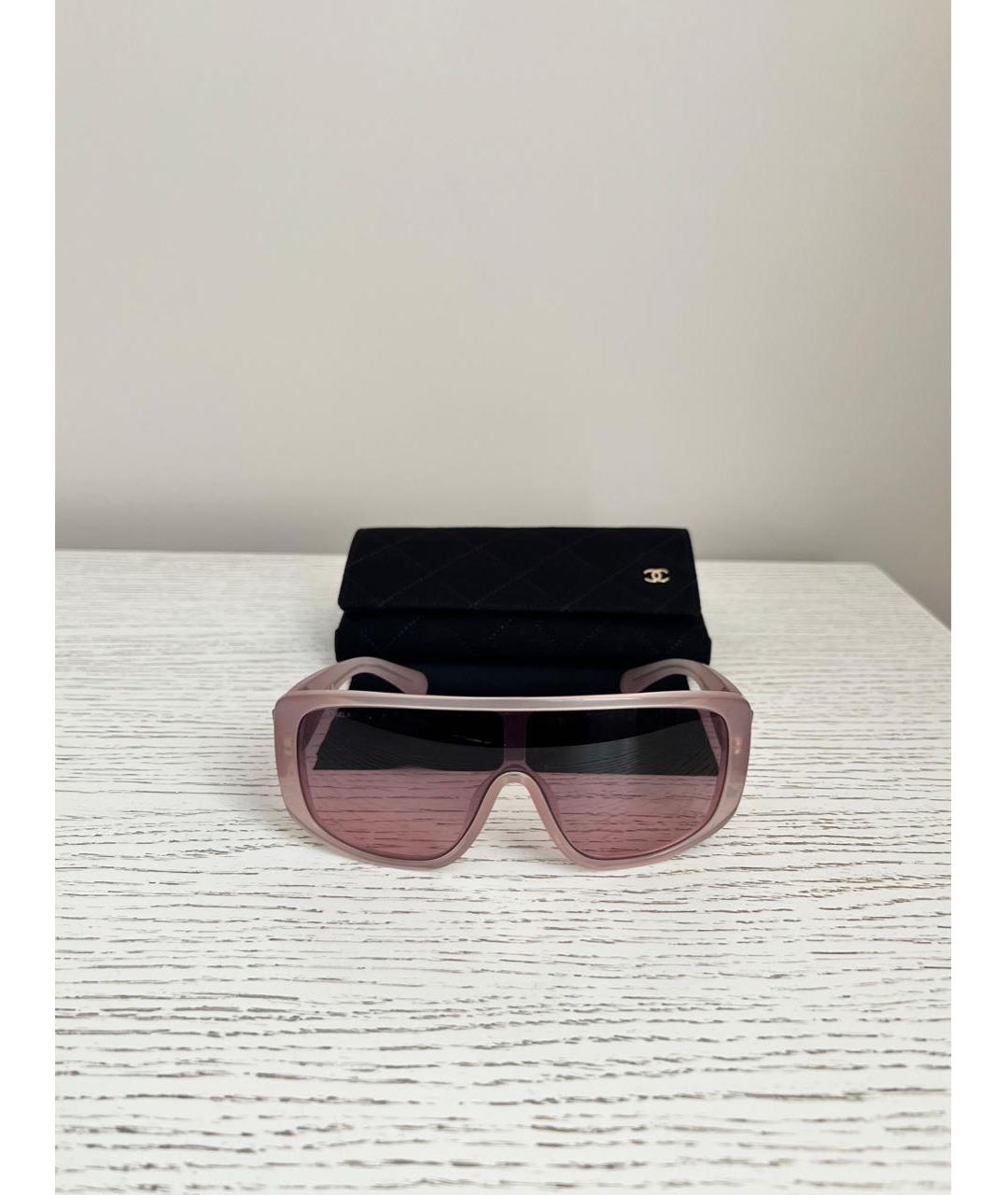 CHANEL Розовые пластиковые солнцезащитные очки, фото 5