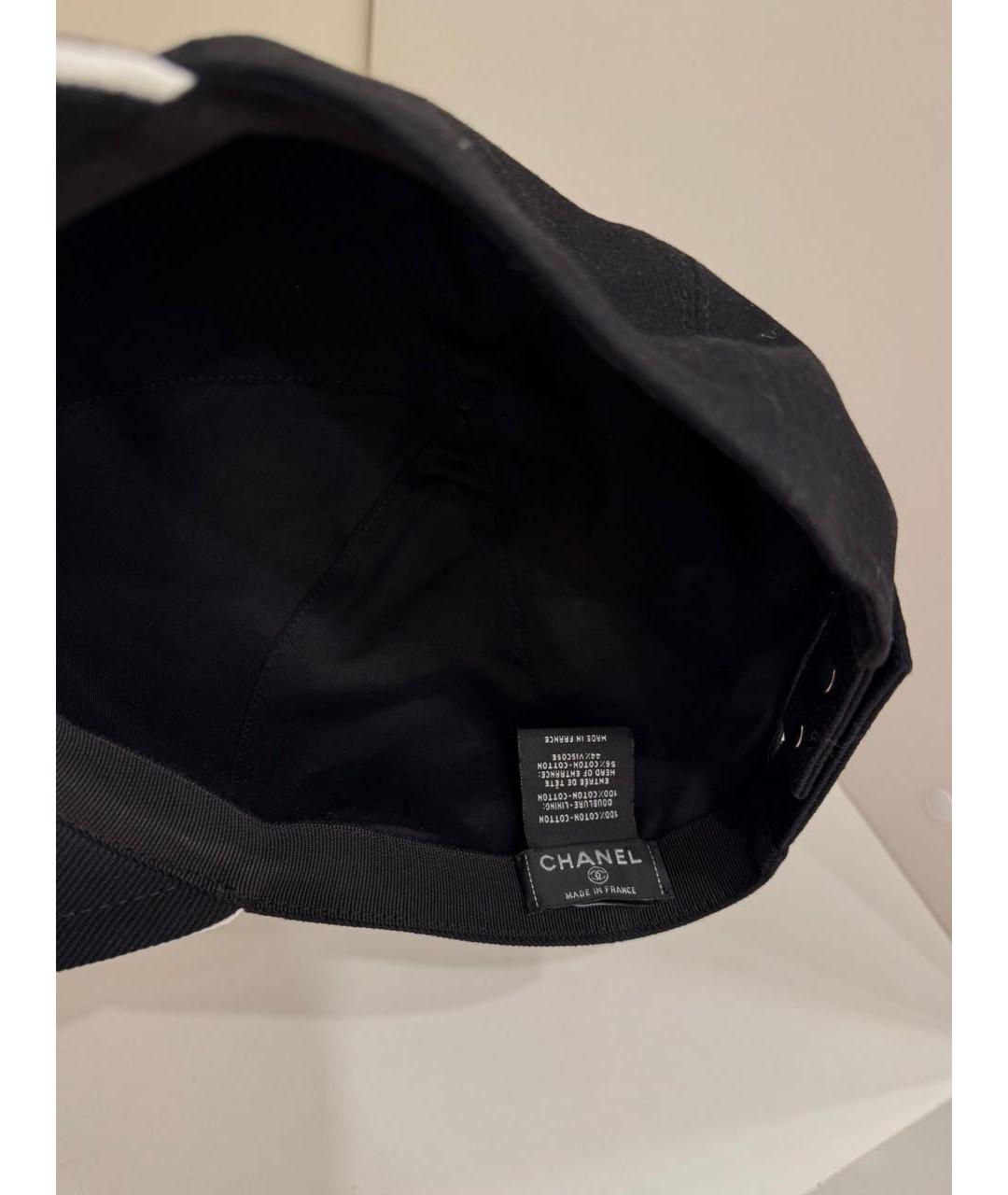 CHANEL Черная хлопковая кепка, фото 5