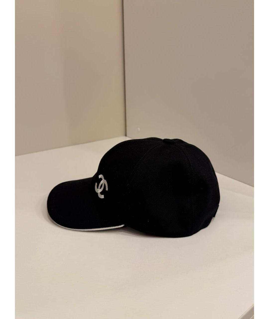 CHANEL Черная хлопковая кепка, фото 2