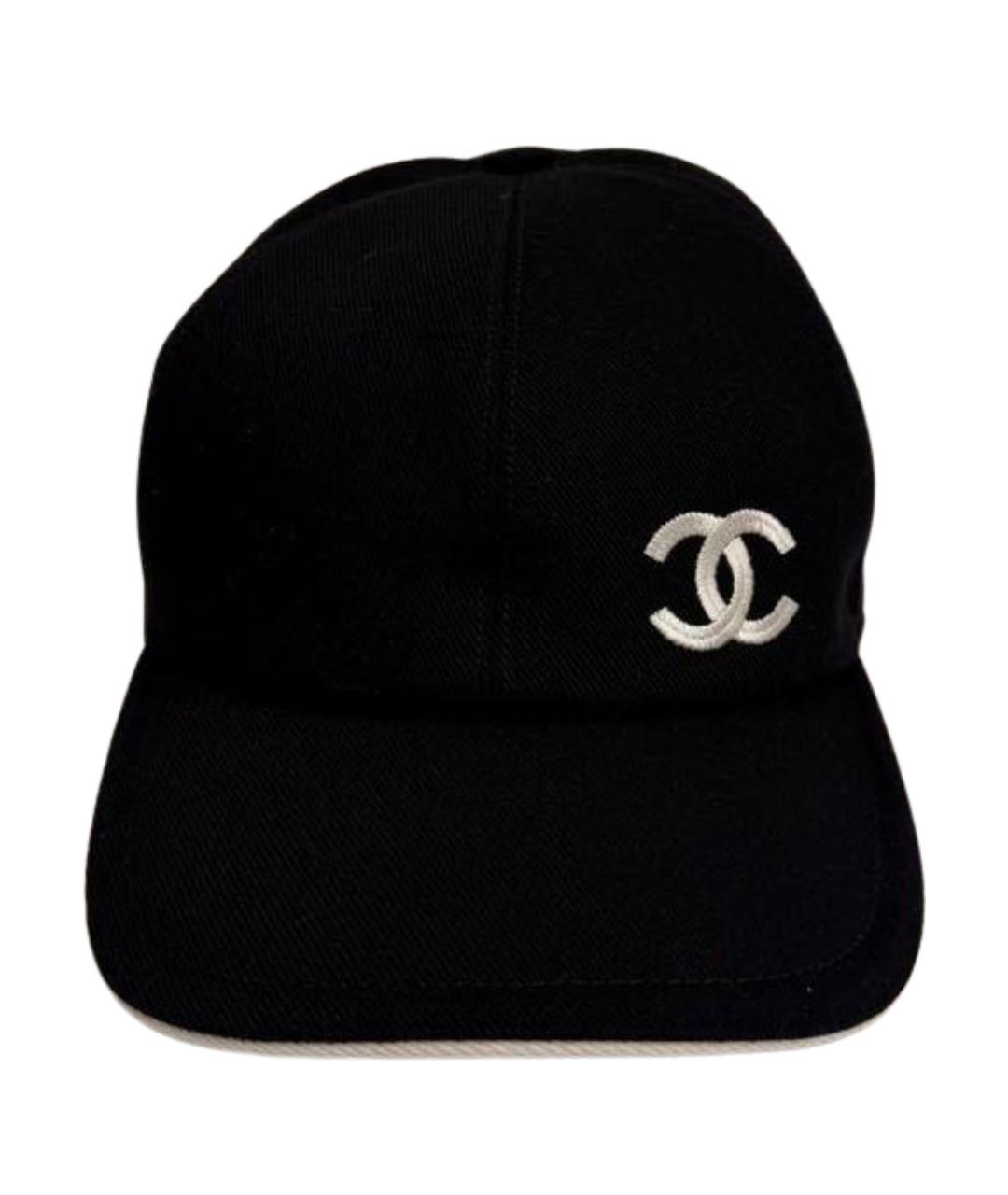 CHANEL Черная хлопковая кепка, фото 1