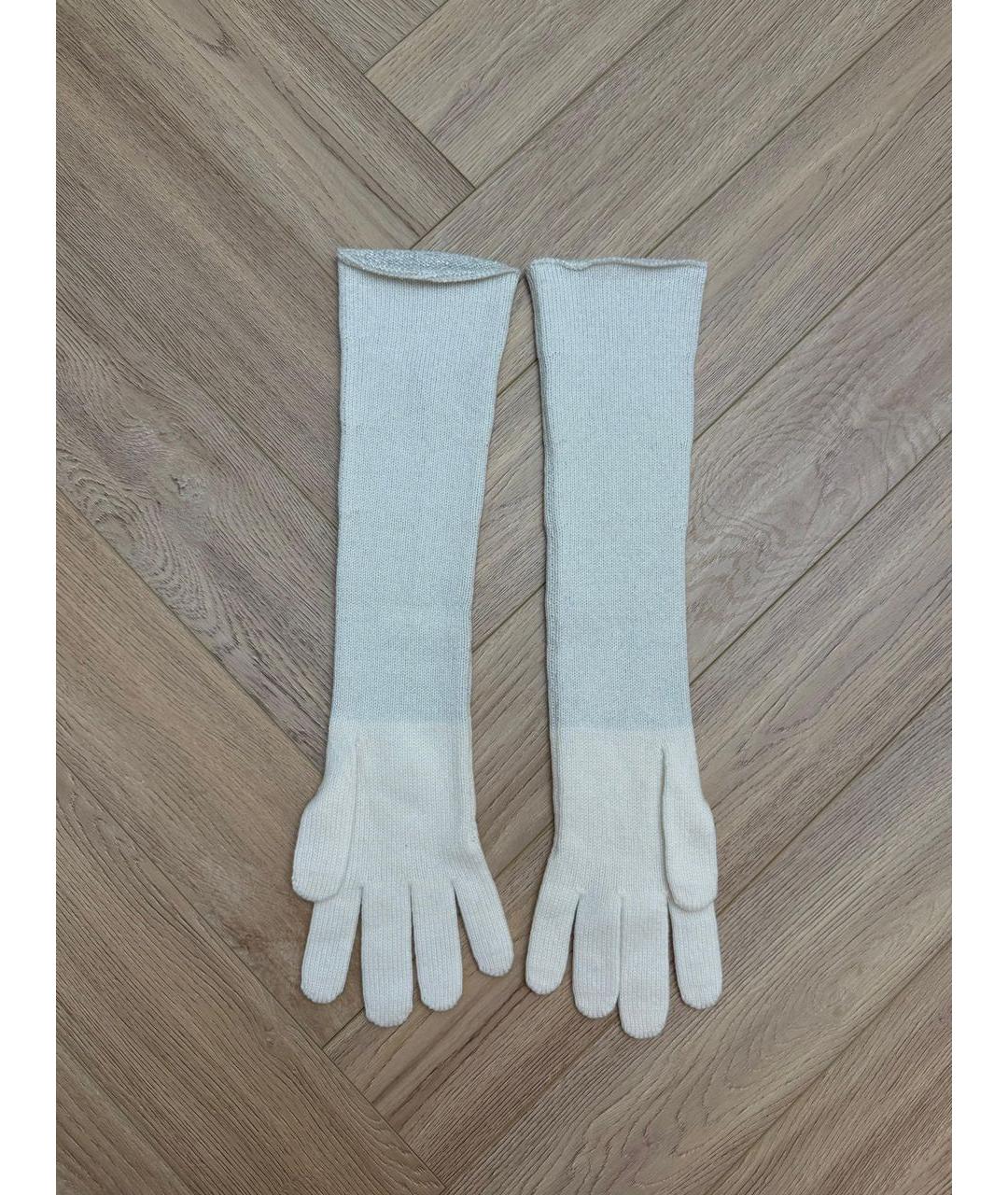 CHANEL Белые шерстяные перчатки, фото 3