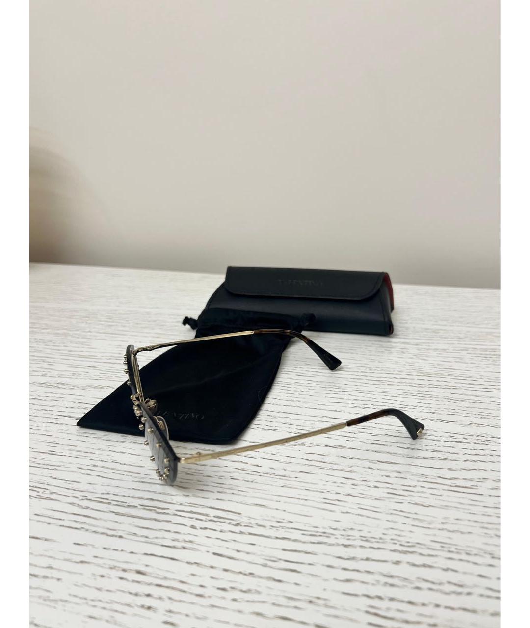 VALENTINO Черные металлические солнцезащитные очки, фото 2