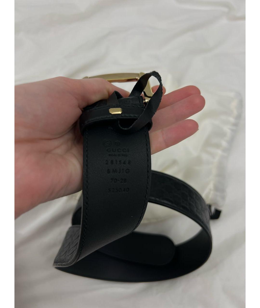 GUCCI Черный кожаный ремень, фото 2
