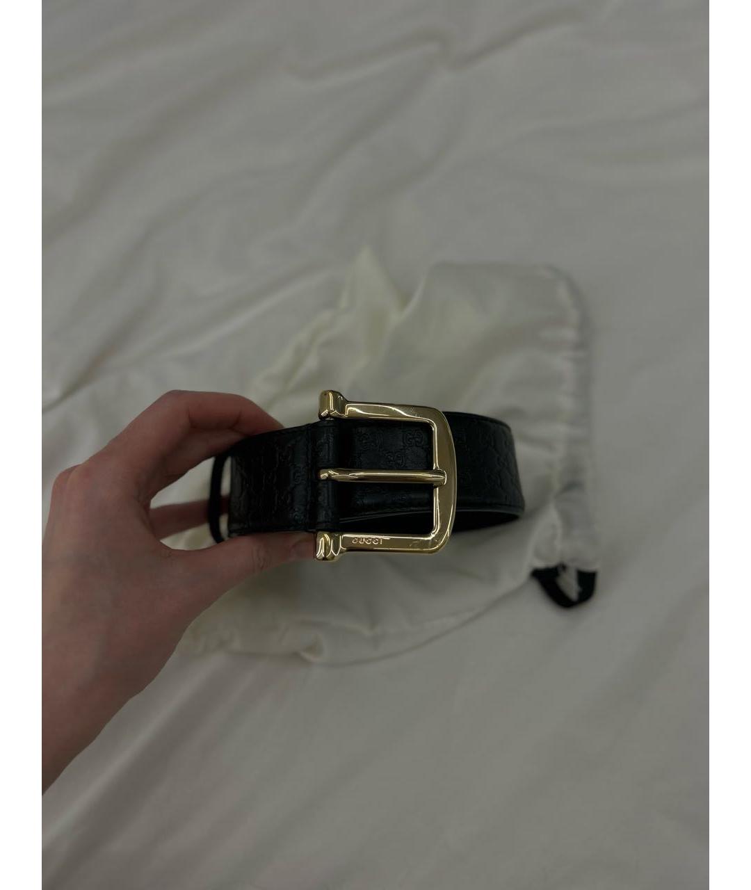 GUCCI Черный кожаный ремень, фото 5