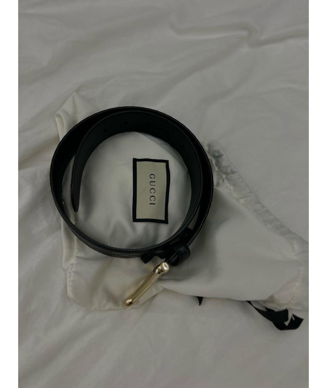 GUCCI Черный кожаный ремень, фото 4