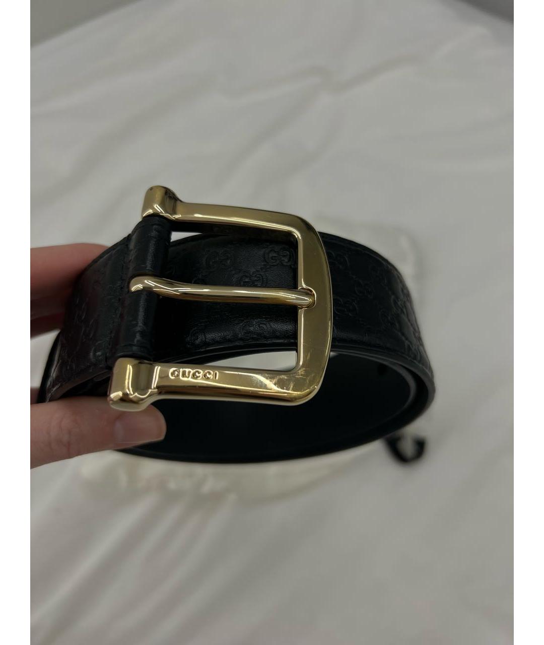 GUCCI Черный кожаный ремень, фото 3