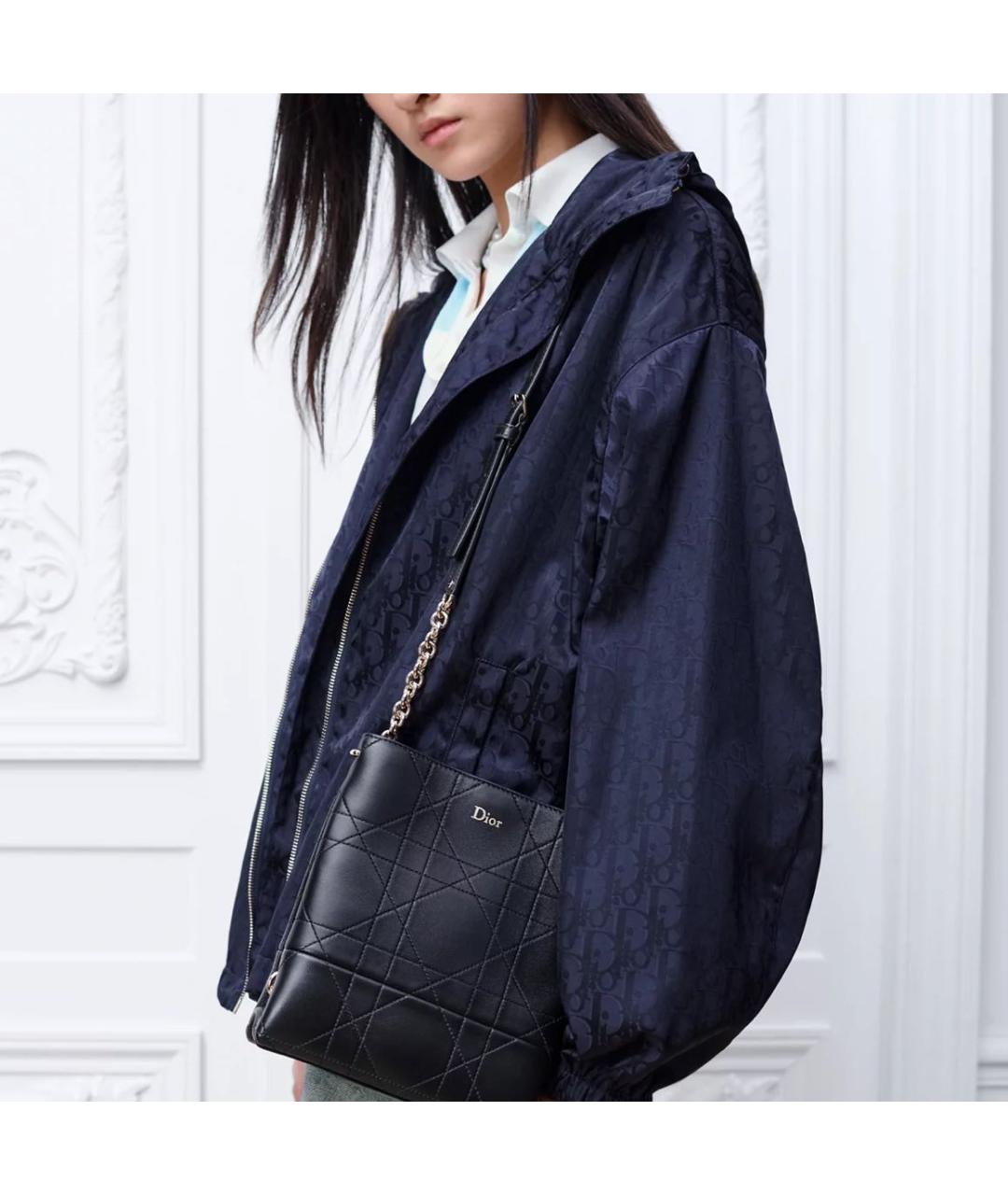 CHRISTIAN DIOR Черная кожаная сумка через плечо, фото 2