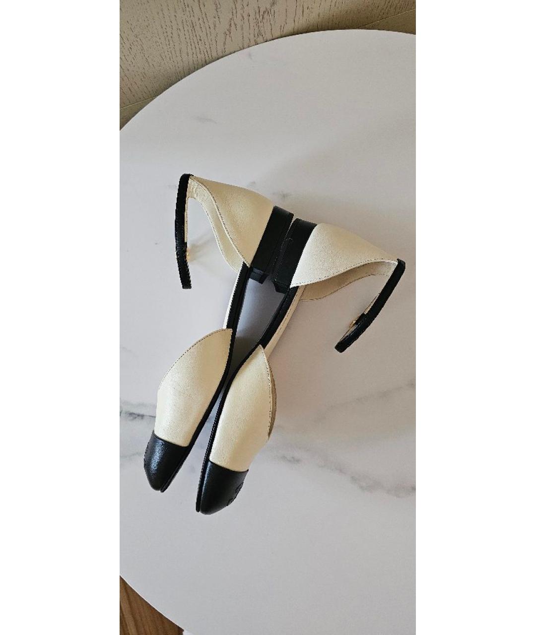 CHANEL Белые кожаные балетки, фото 7