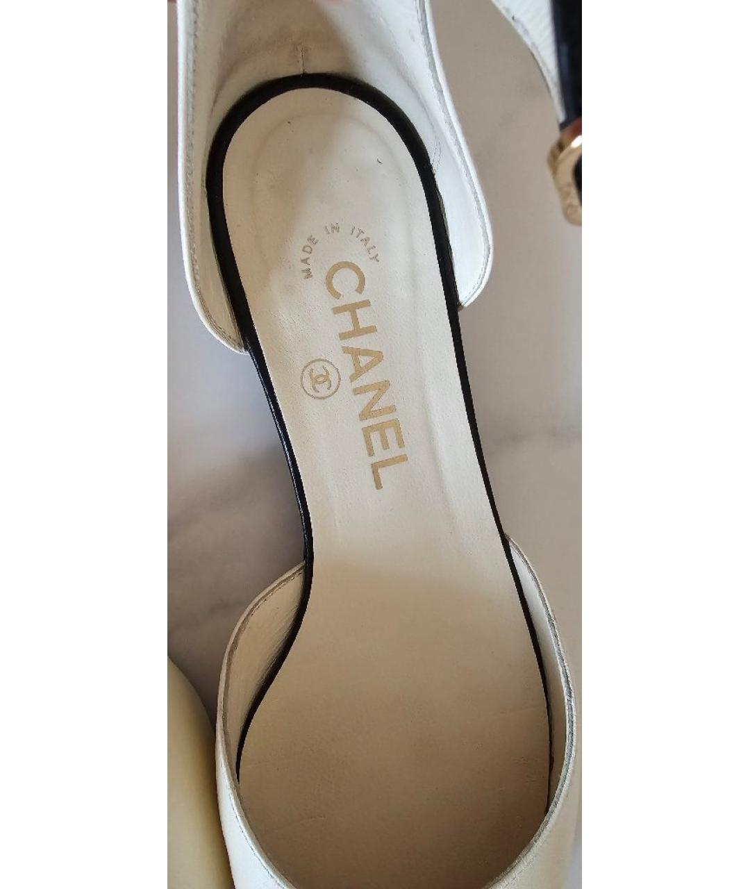 CHANEL Белые кожаные балетки, фото 4