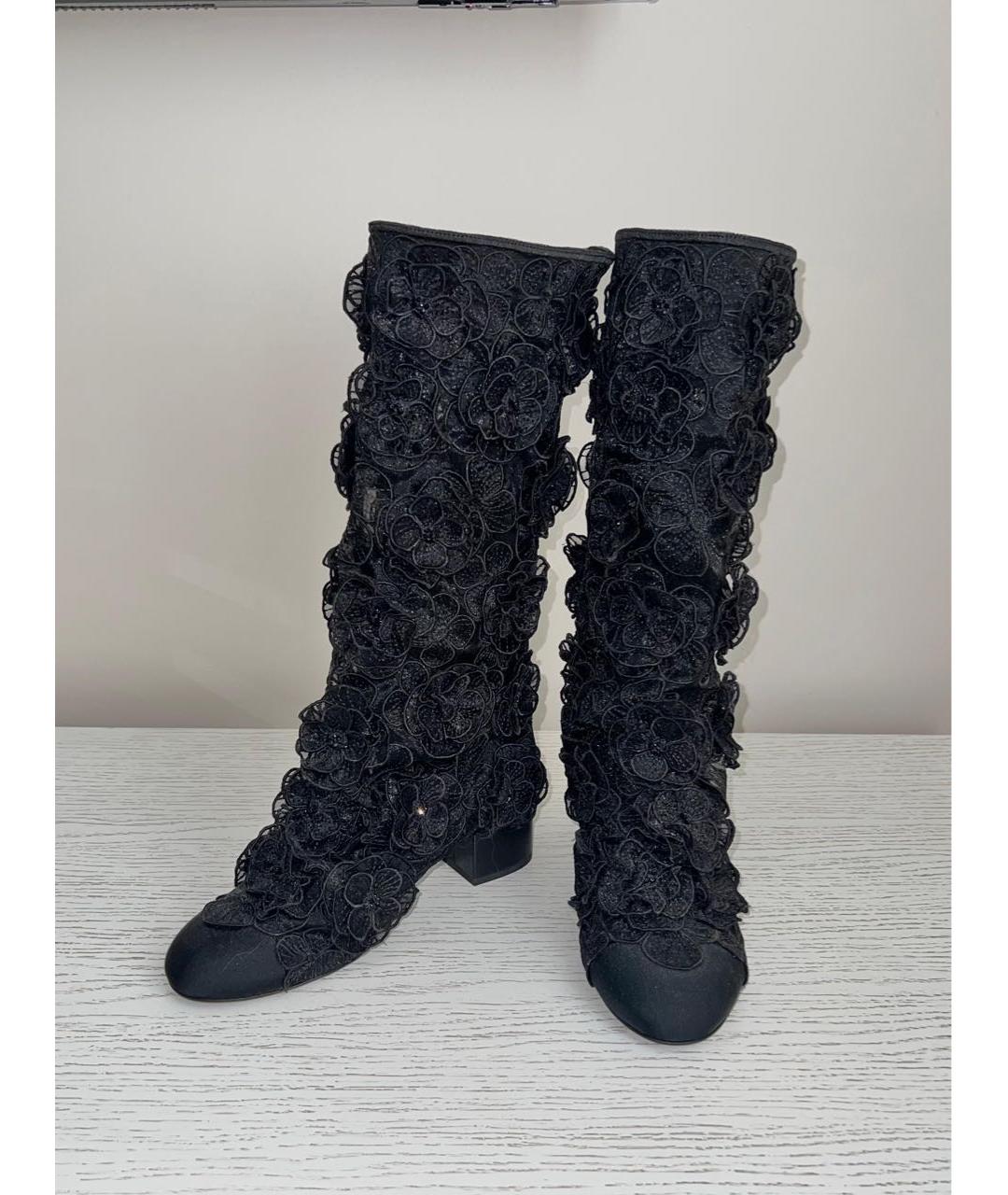 CHANEL Черные сапоги, фото 2