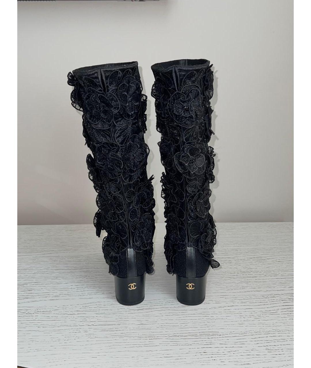 CHANEL Черные сапоги, фото 4