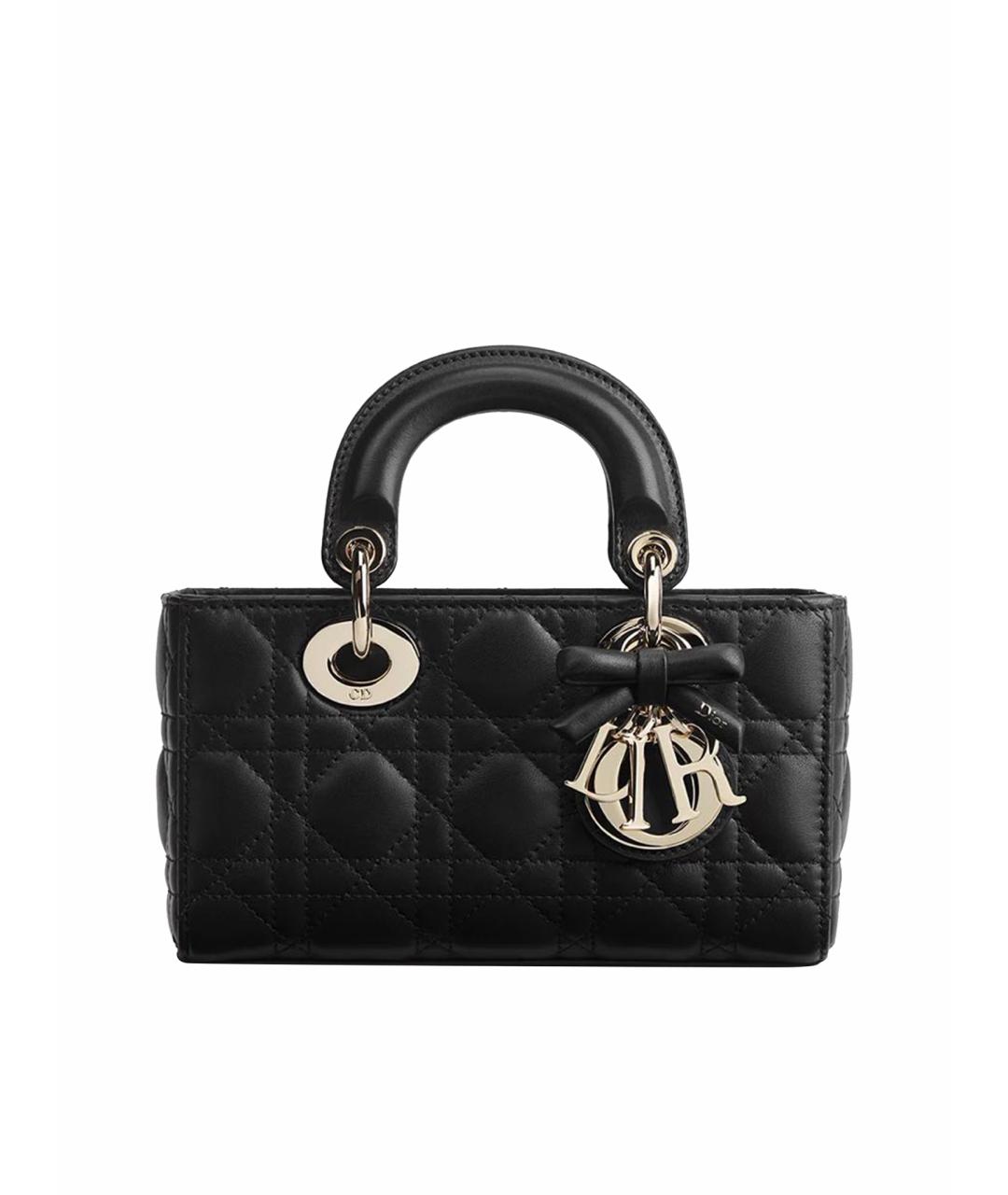 CHRISTIAN DIOR Черная кожаная сумка с короткими ручками, фото 1
