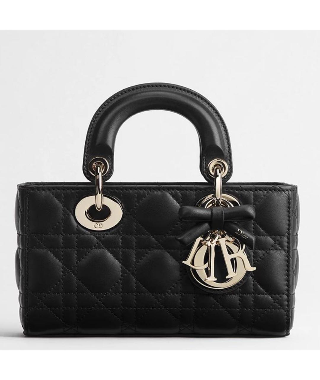 CHRISTIAN DIOR Черная кожаная сумка с короткими ручками, фото 4