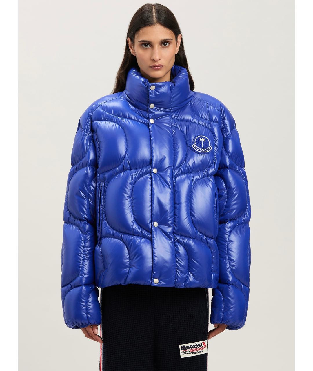 MONCLER Синий полиамидовый пуховик, фото 5