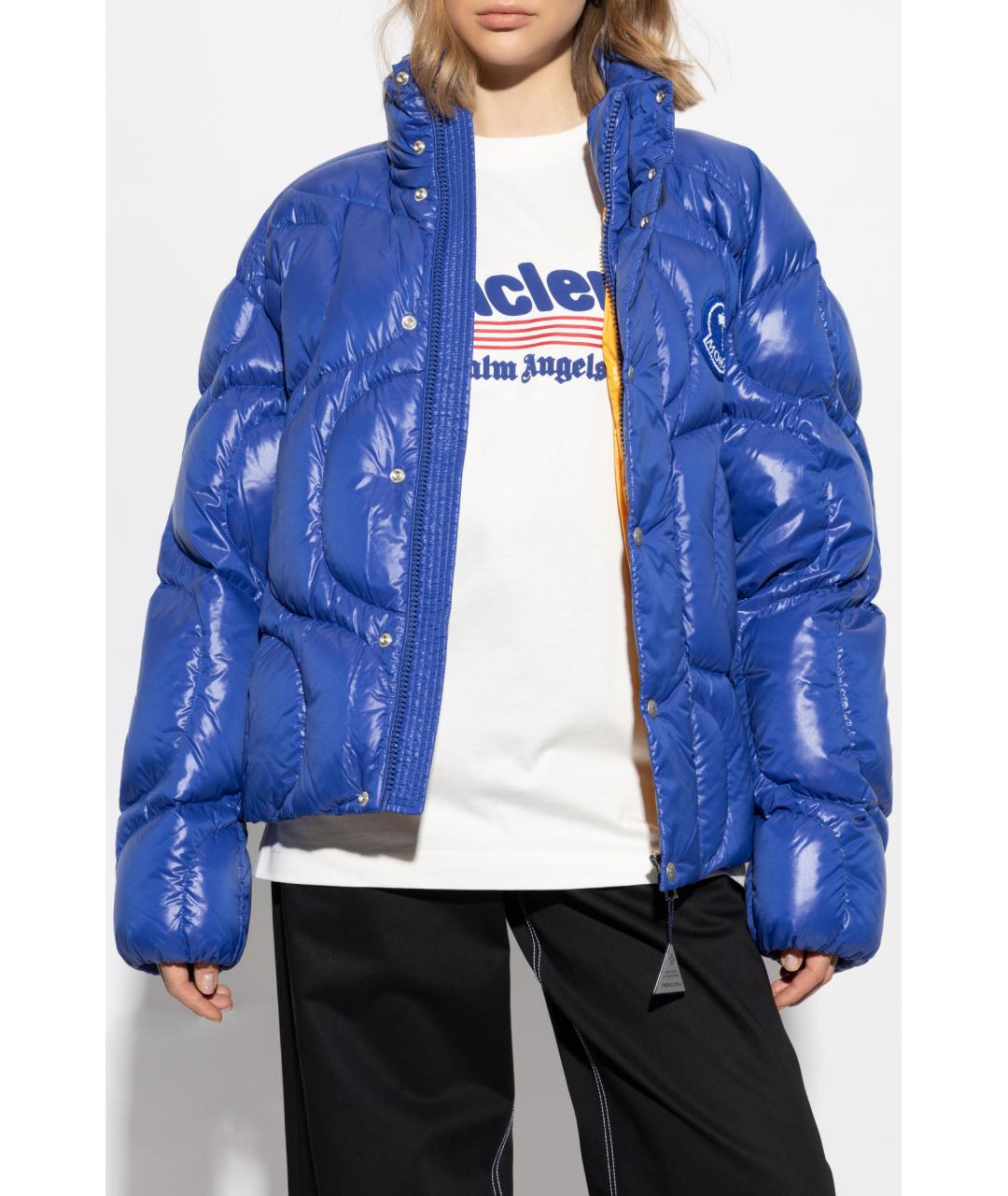 MONCLER Синий полиамидовый пуховик, фото 2