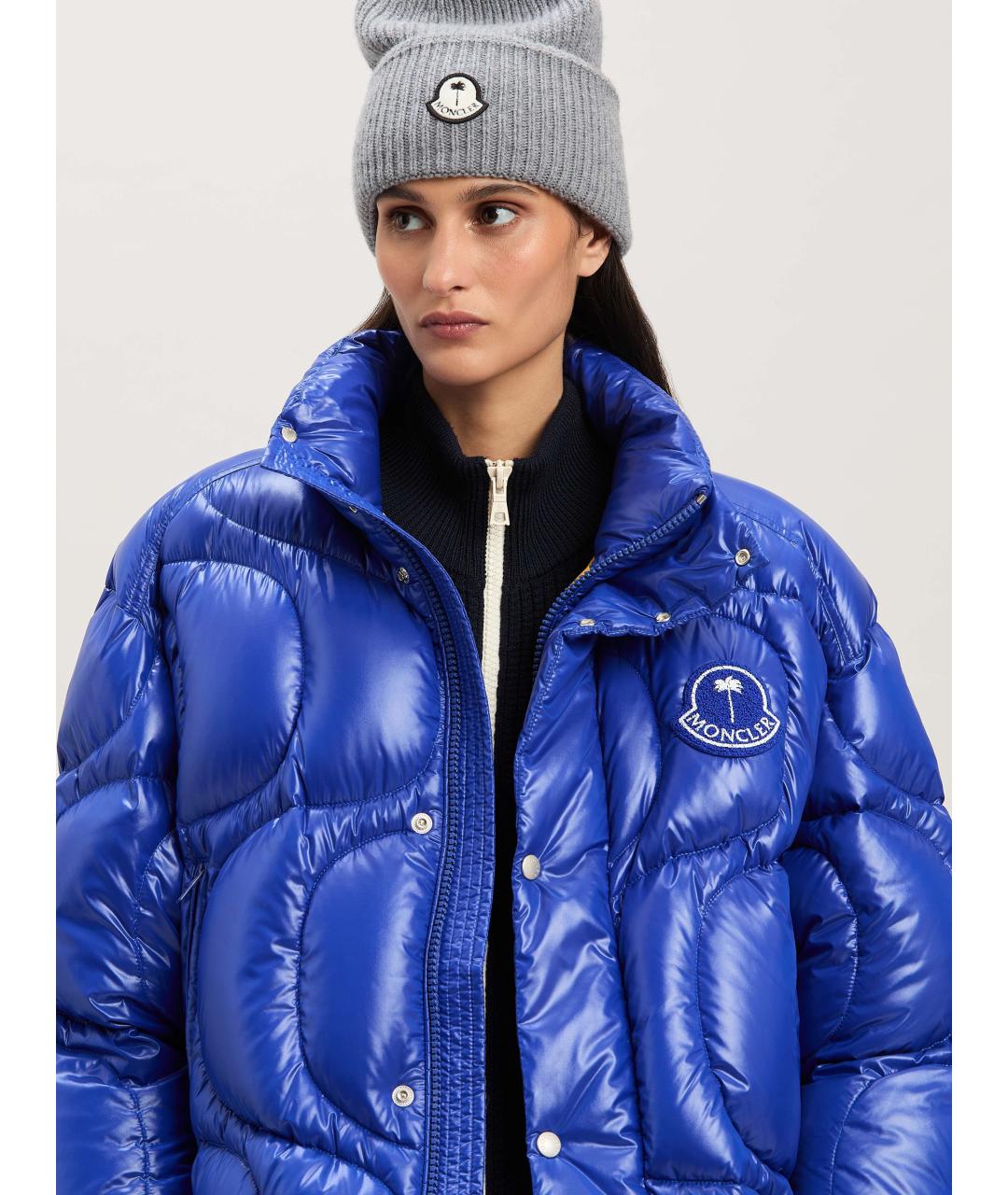 MONCLER Синий полиамидовый пуховик, фото 7
