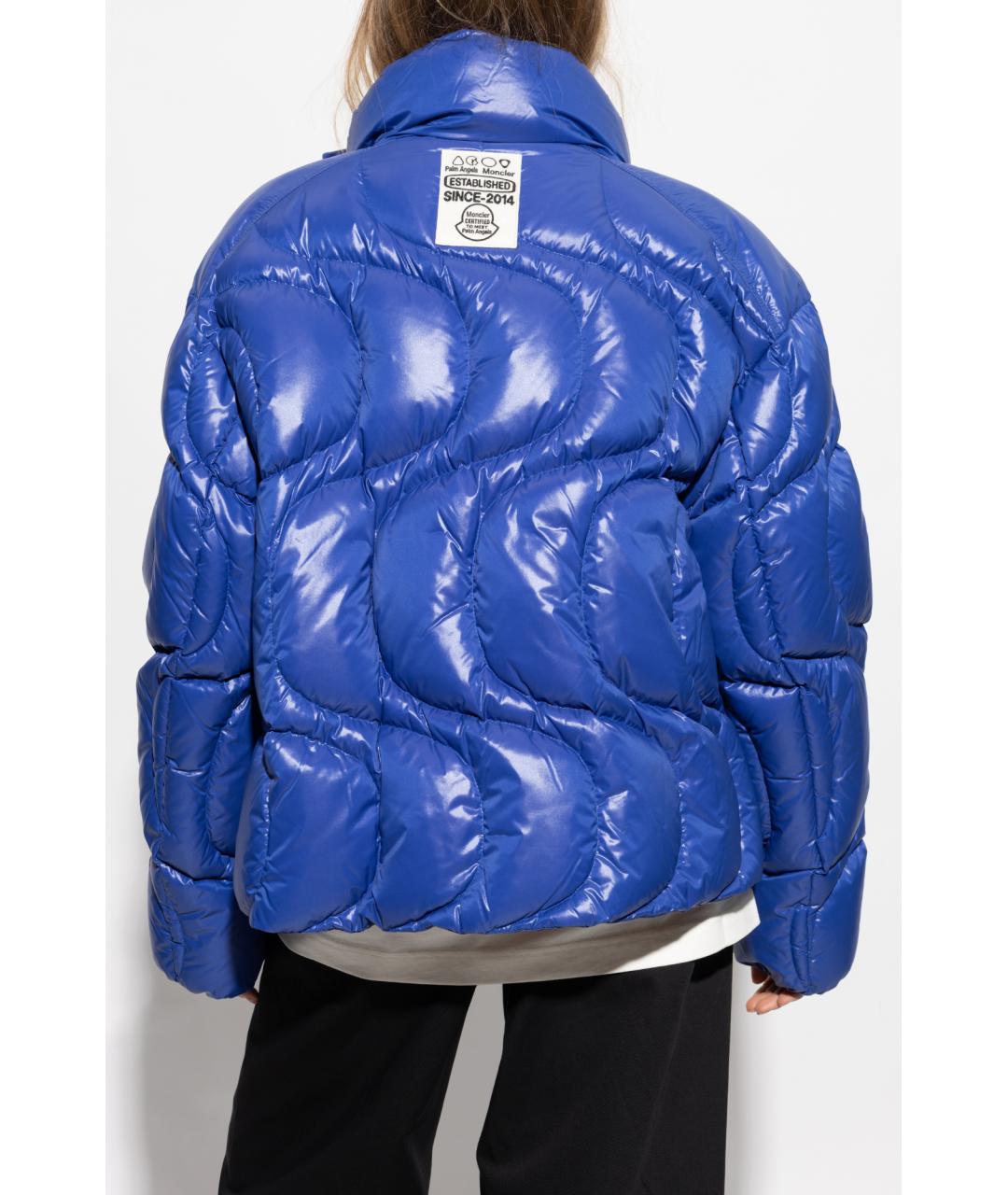 MONCLER Синий полиамидовый пуховик, фото 3