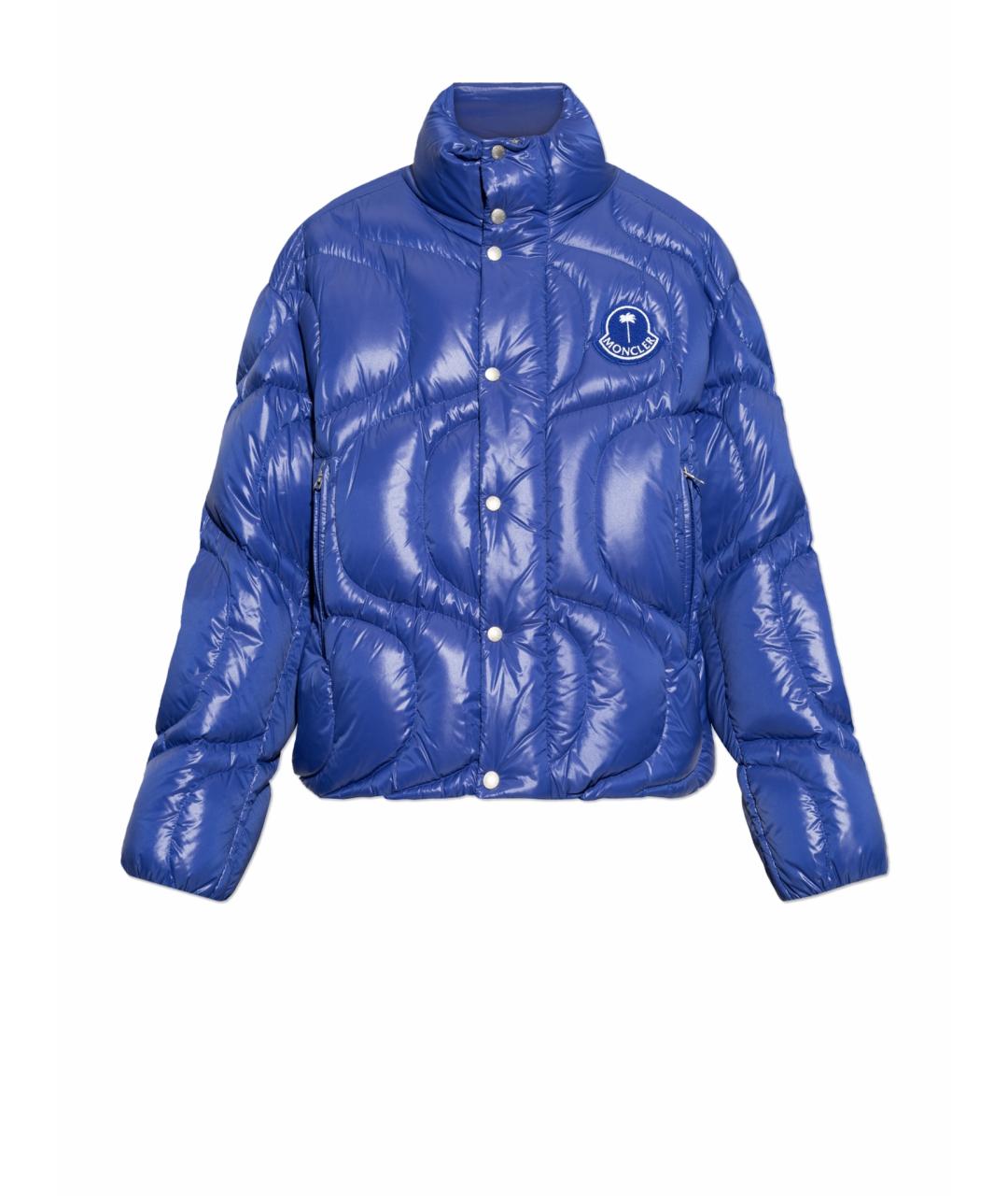 MONCLER Синий полиамидовый пуховик, фото 1