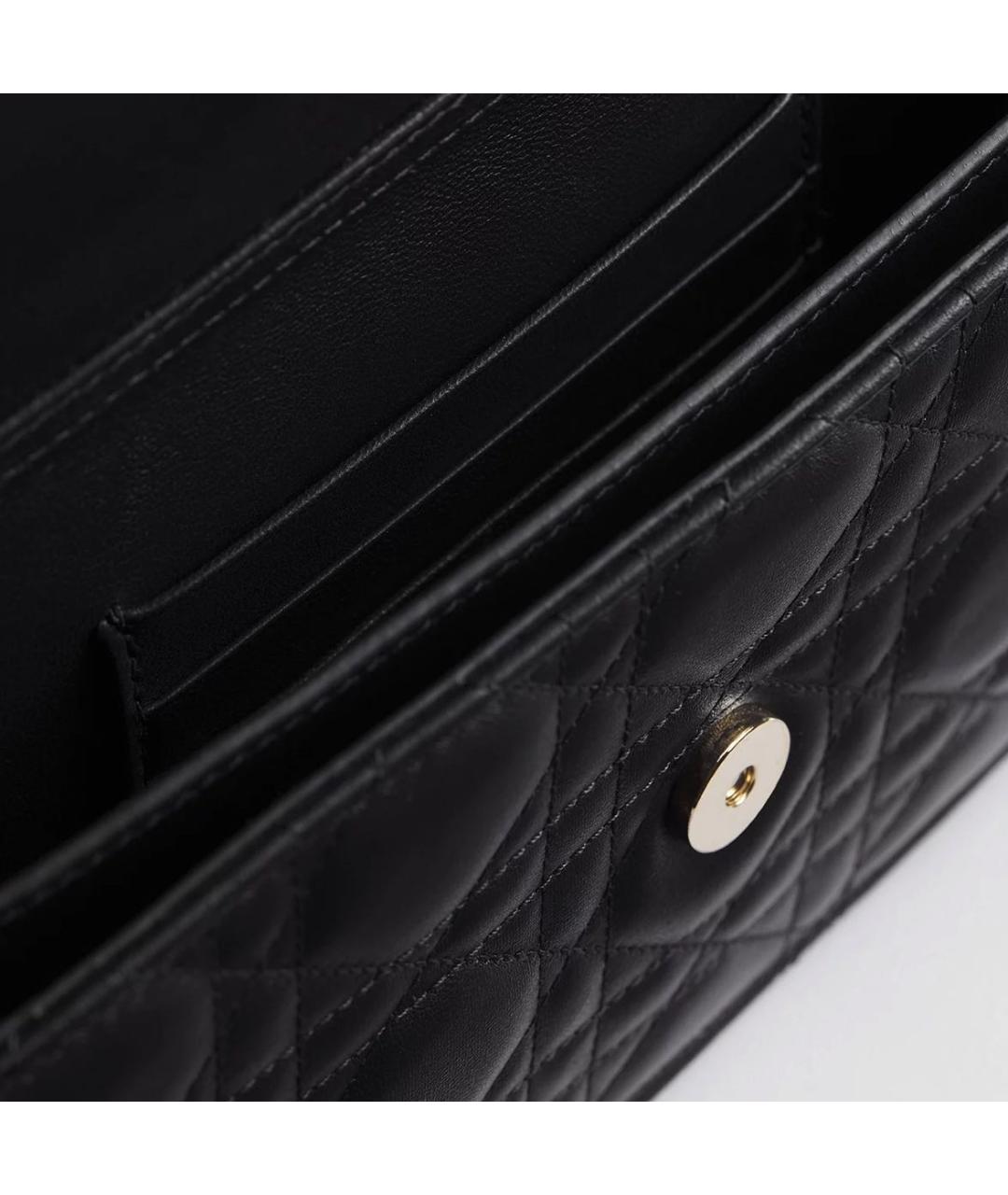 CHRISTIAN DIOR Черная кожаная сумка через плечо, фото 3