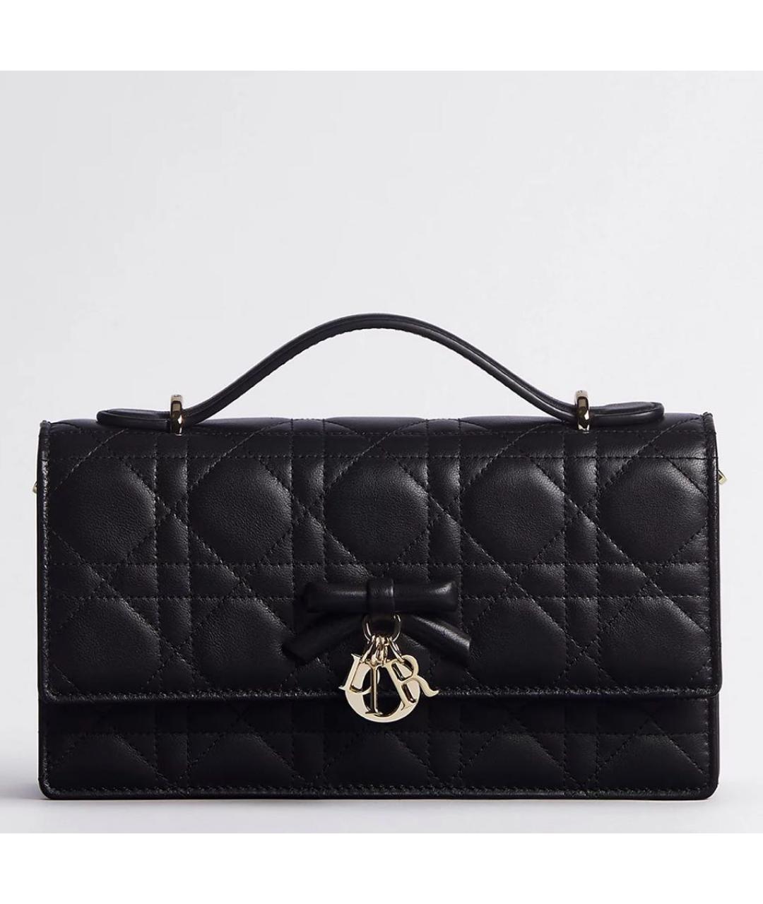 CHRISTIAN DIOR Черная кожаная сумка через плечо, фото 4