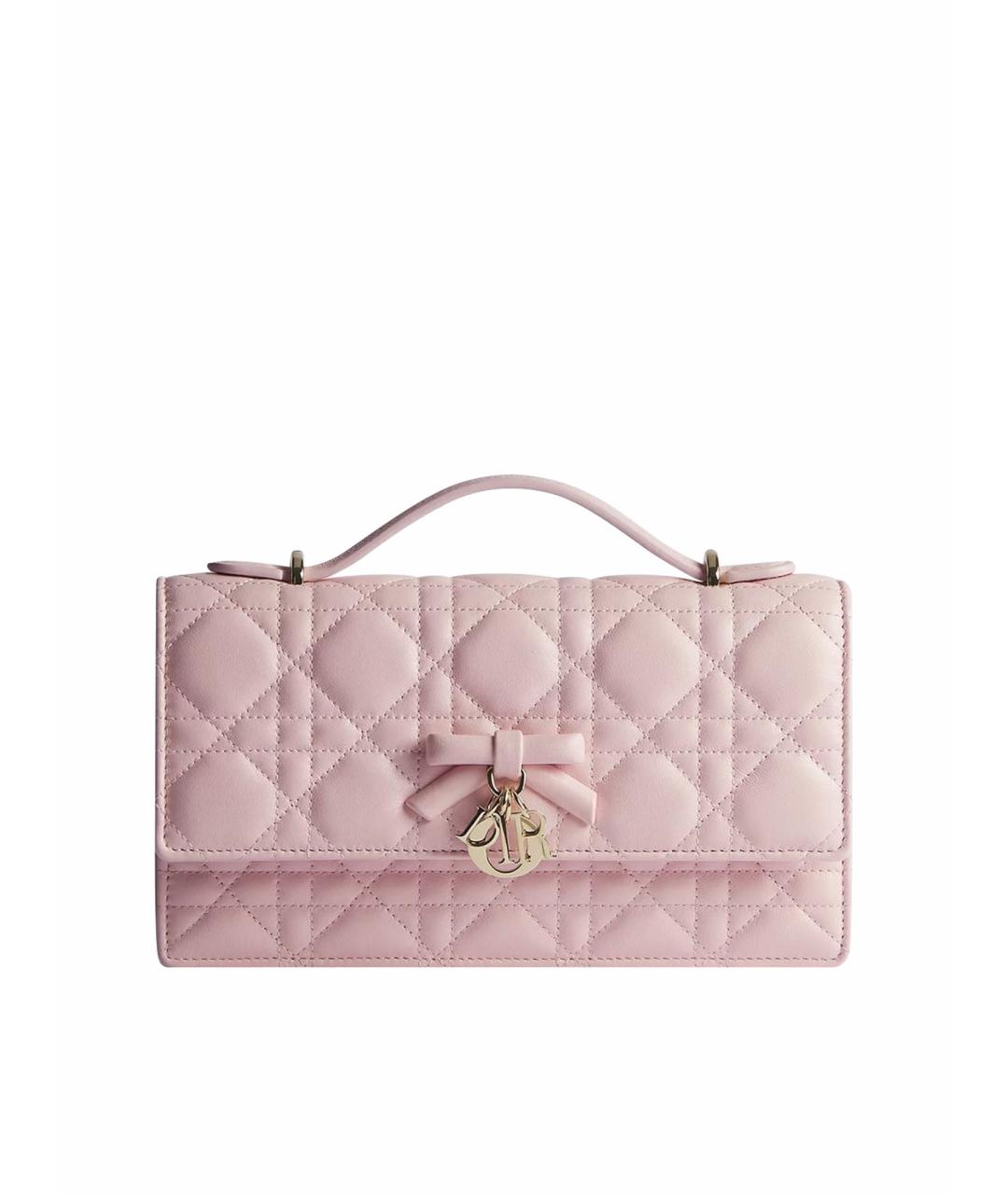 CHRISTIAN DIOR Розовая кожаная сумка через плечо, фото 1
