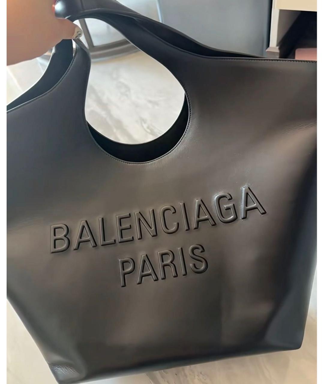 BALENCIAGA Черная кожаная сумка с короткими ручками, фото 7