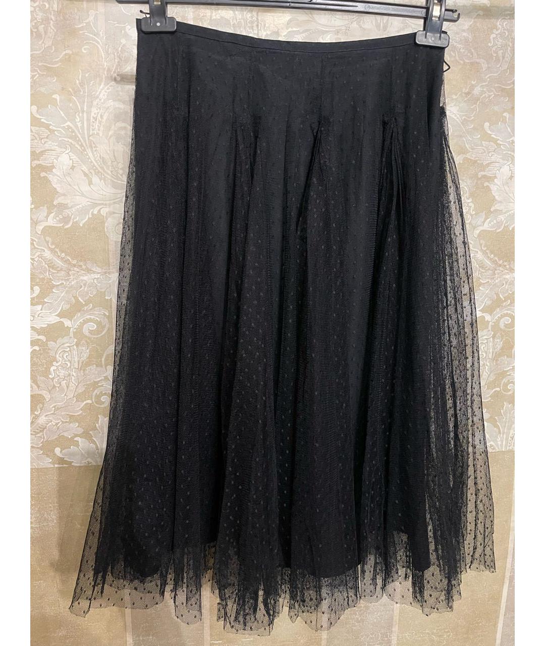 MAX MARA Черная сетчатая юбка миди, фото 8