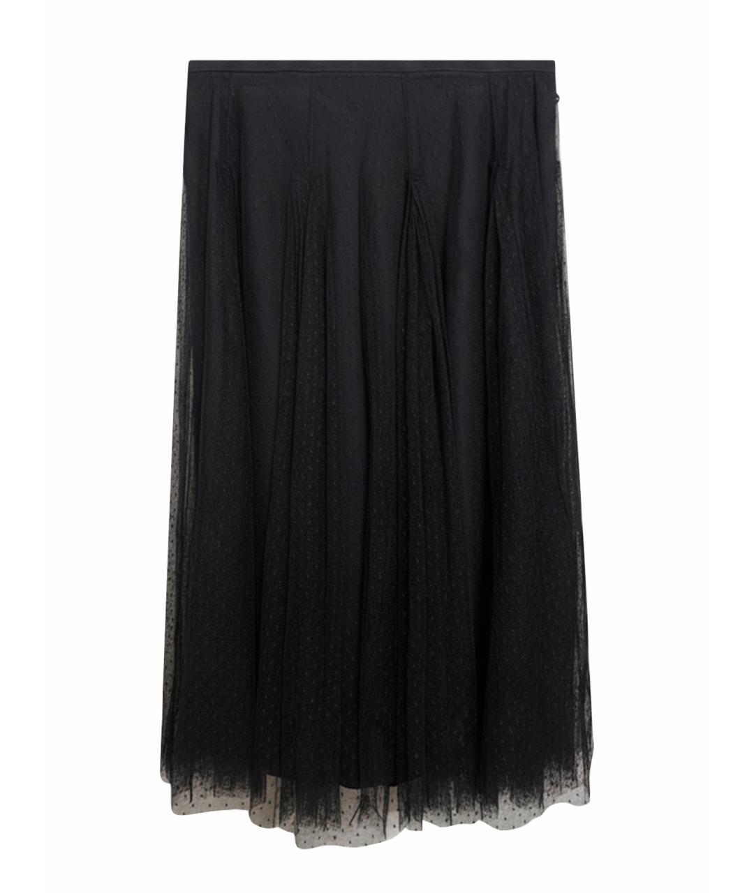 MAX MARA Черная сетчатая юбка миди, фото 1