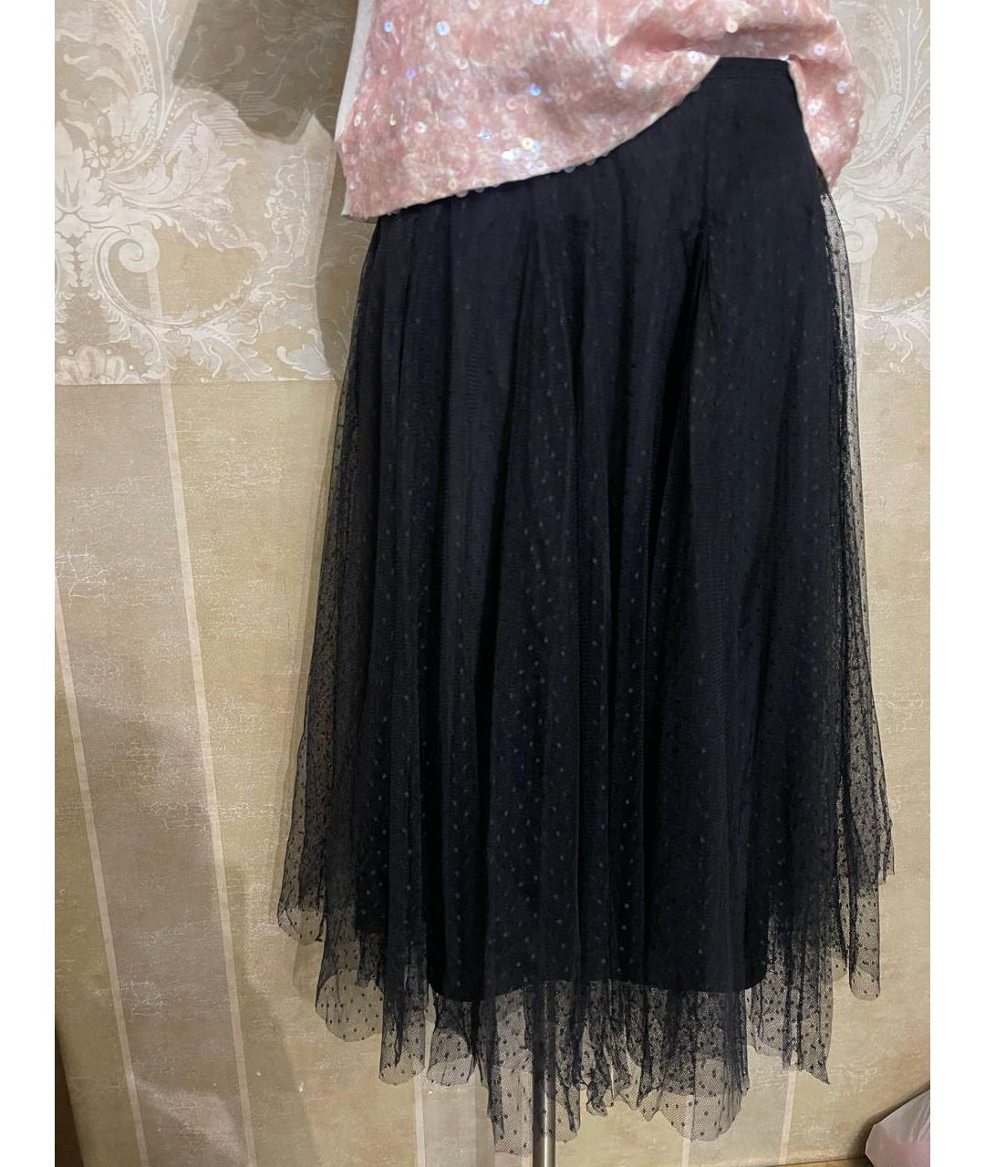 MAX MARA Черная сетчатая юбка миди, фото 2