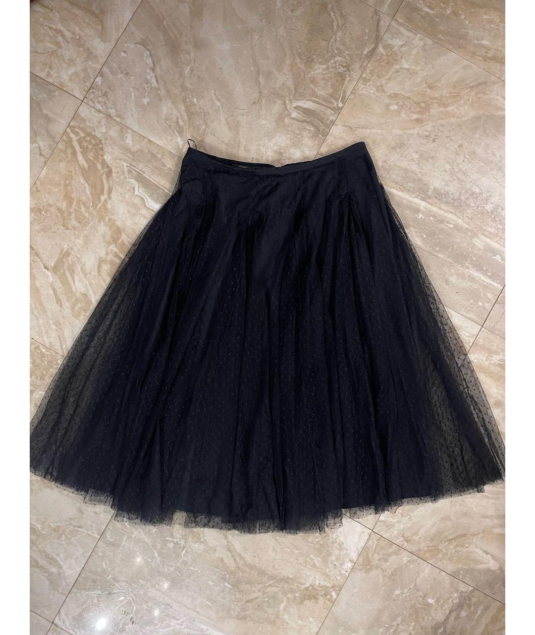 MAX MARA Черная сетчатая юбка миди, фото 4