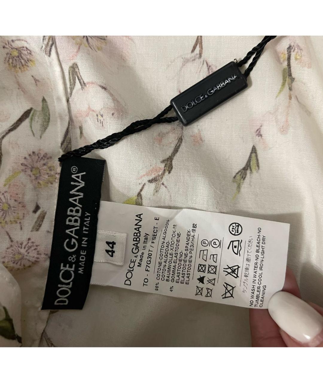 DOLCE&GABBANA Белая хлопковая блузы, фото 7