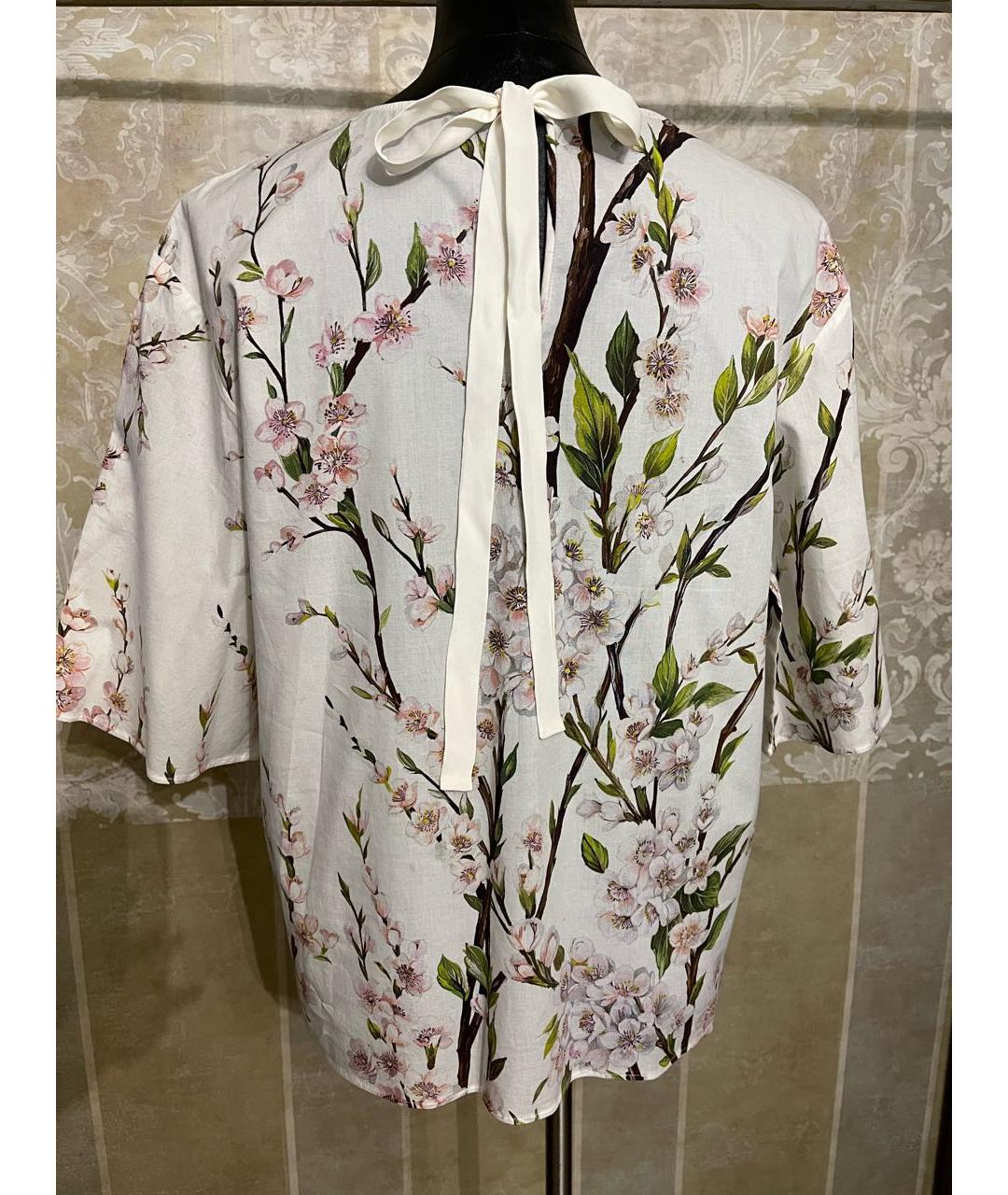 DOLCE&GABBANA Белая хлопковая блузы, фото 3