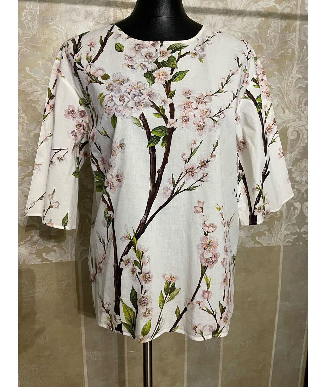 DOLCE&GABBANA Белая хлопковая блузы, фото 2