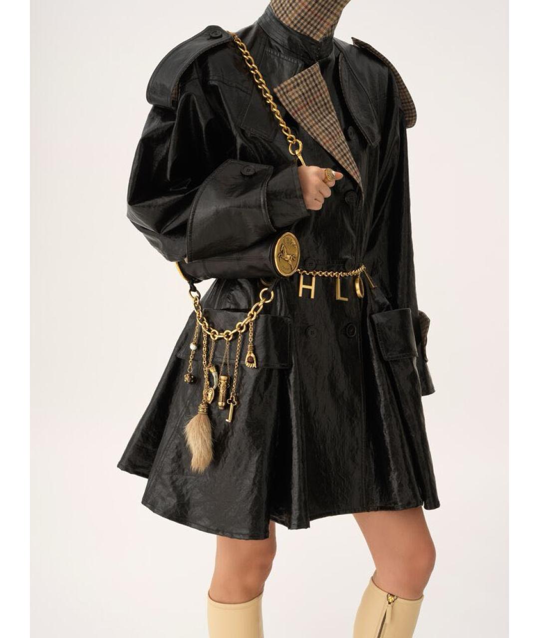 CHLOE Черная кожаная сумка с короткими ручками, фото 4