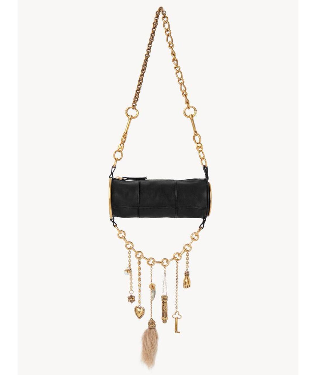 CHLOE Черная кожаная сумка с короткими ручками, фото 2