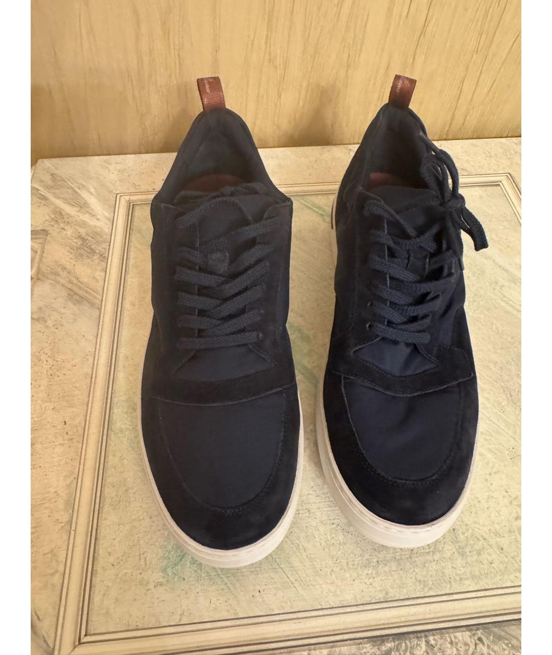 LORO PIANA Темно-синие низкие кроссовки / кеды, фото 2