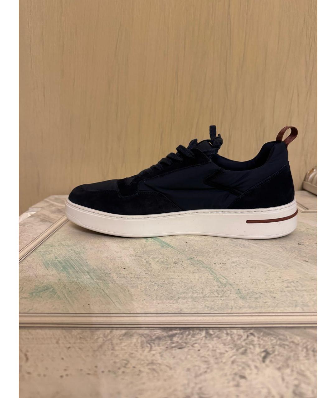 LORO PIANA Темно-синие низкие кроссовки / кеды, фото 7