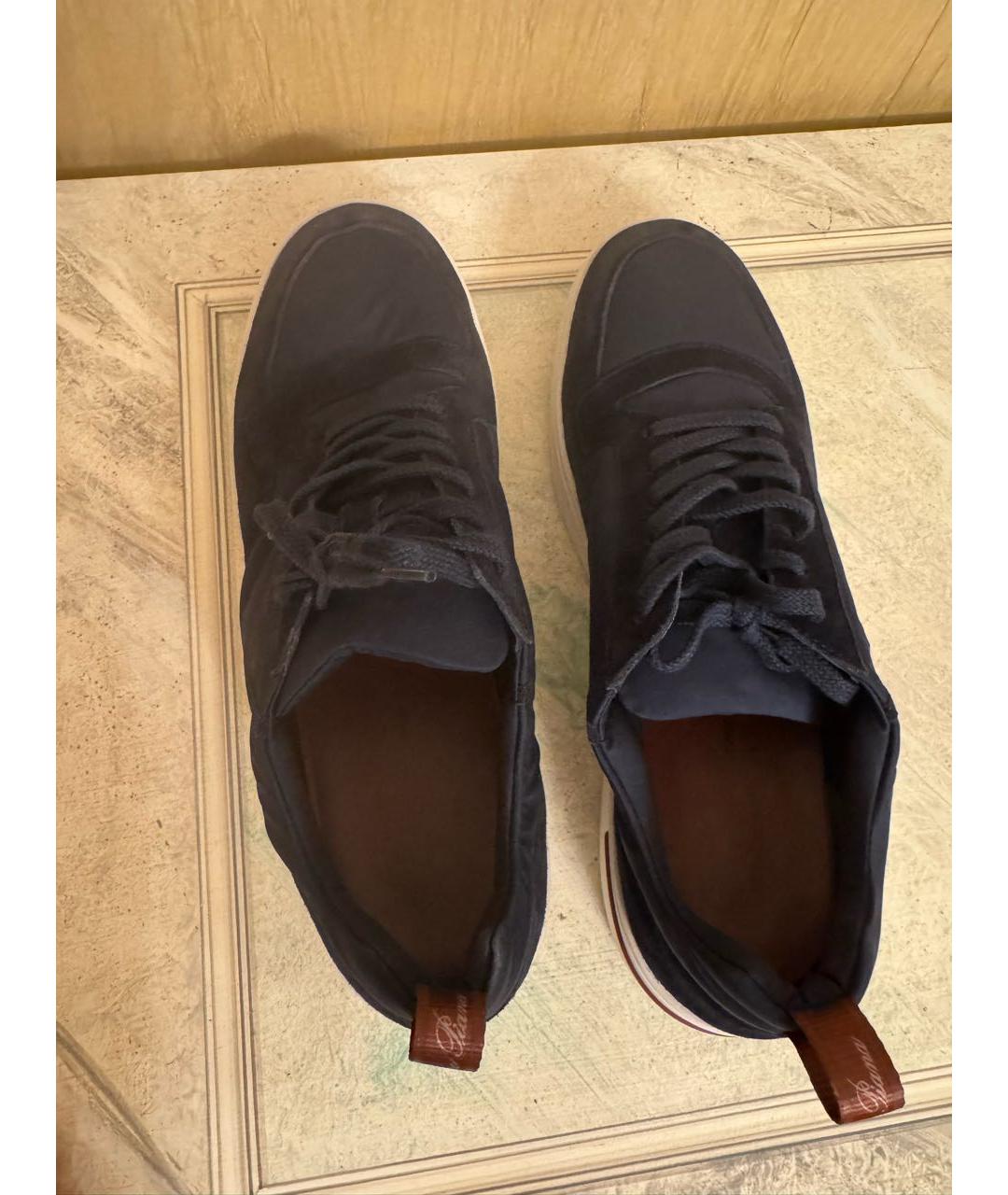 LORO PIANA Темно-синие низкие кроссовки / кеды, фото 3