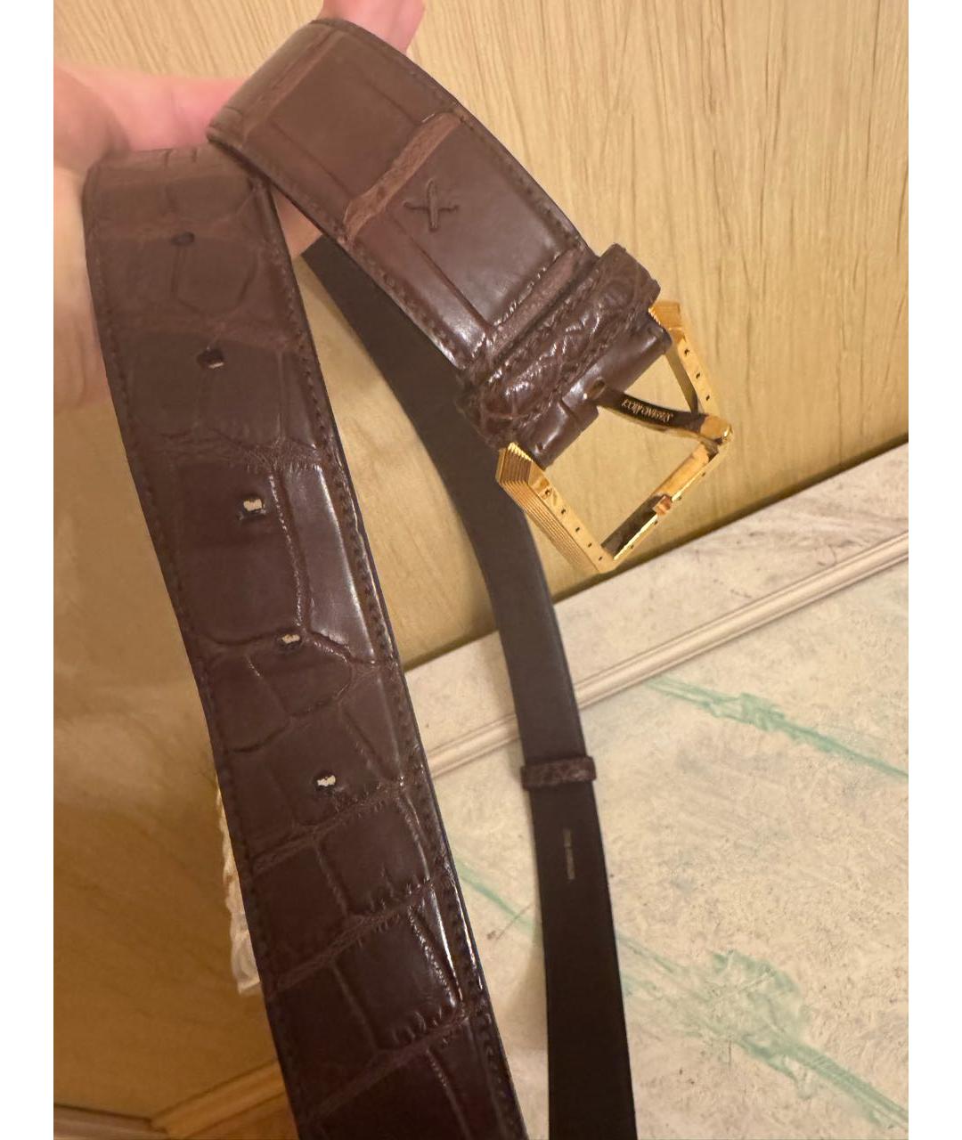 STEFANO RICCI Коричневый ремень из экзотической кожи, фото 5