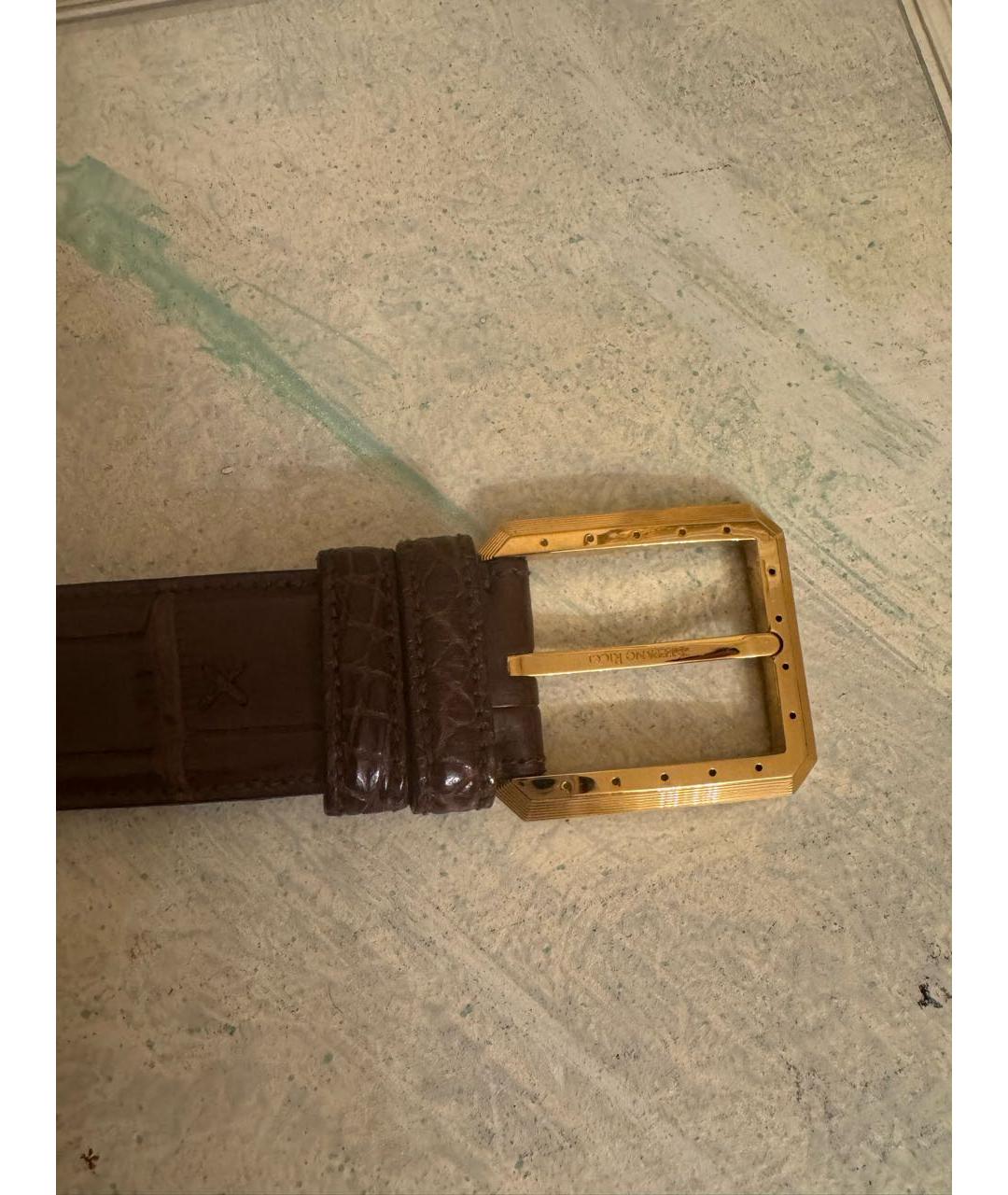 STEFANO RICCI Коричневый ремень из экзотической кожи, фото 2