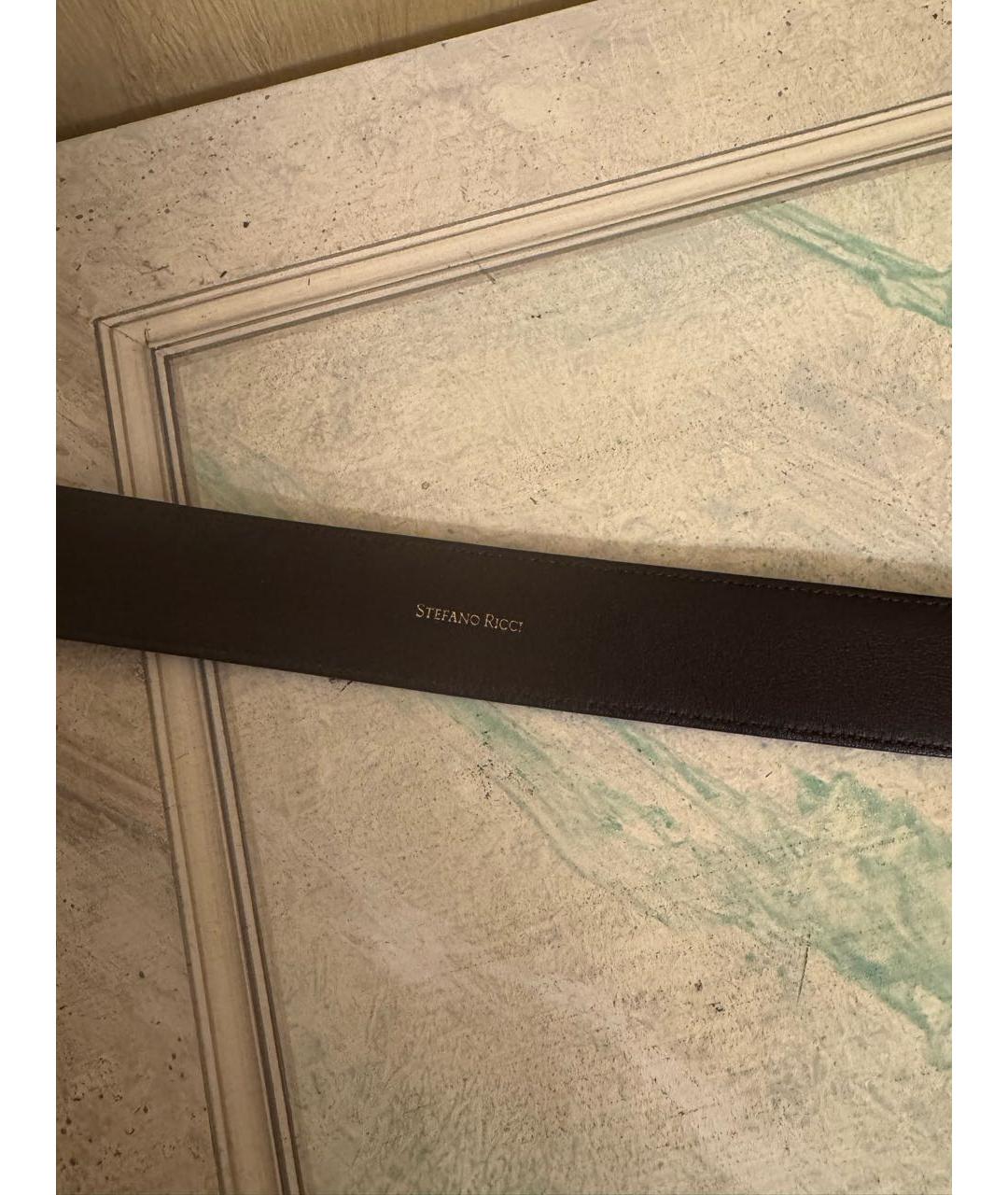 STEFANO RICCI Коричневый ремень из экзотической кожи, фото 4