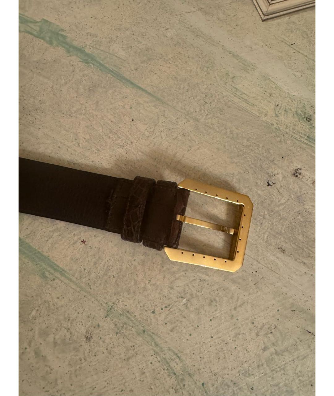 STEFANO RICCI Коричневый ремень из экзотической кожи, фото 3