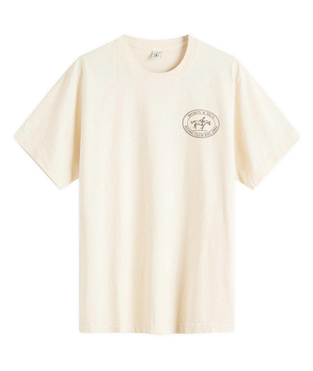 SPORTY AND RICH Бежевая хлопковая футболка, фото 1