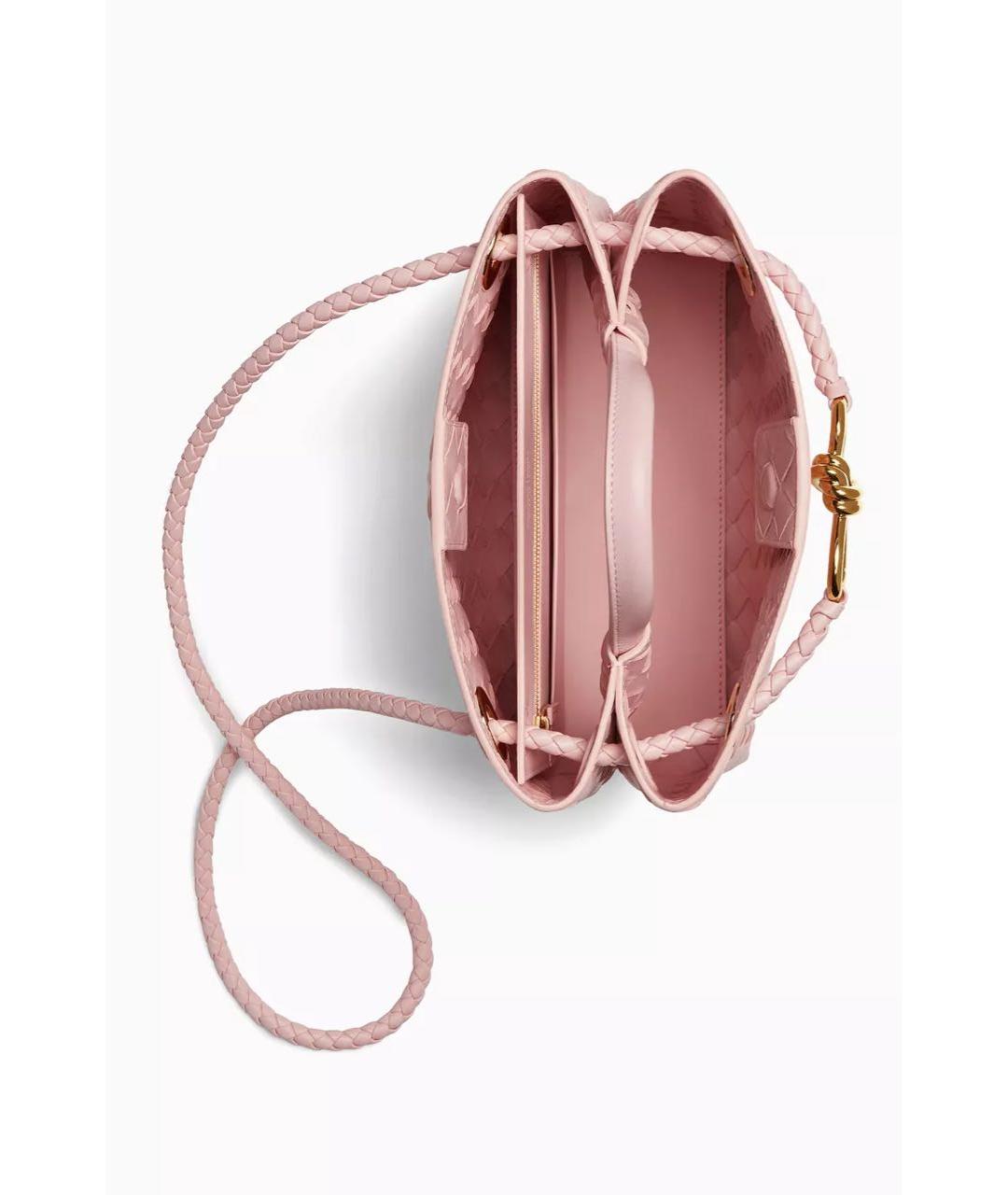 BOTTEGA VENETA Розовая кожаная сумка с короткими ручками, фото 3