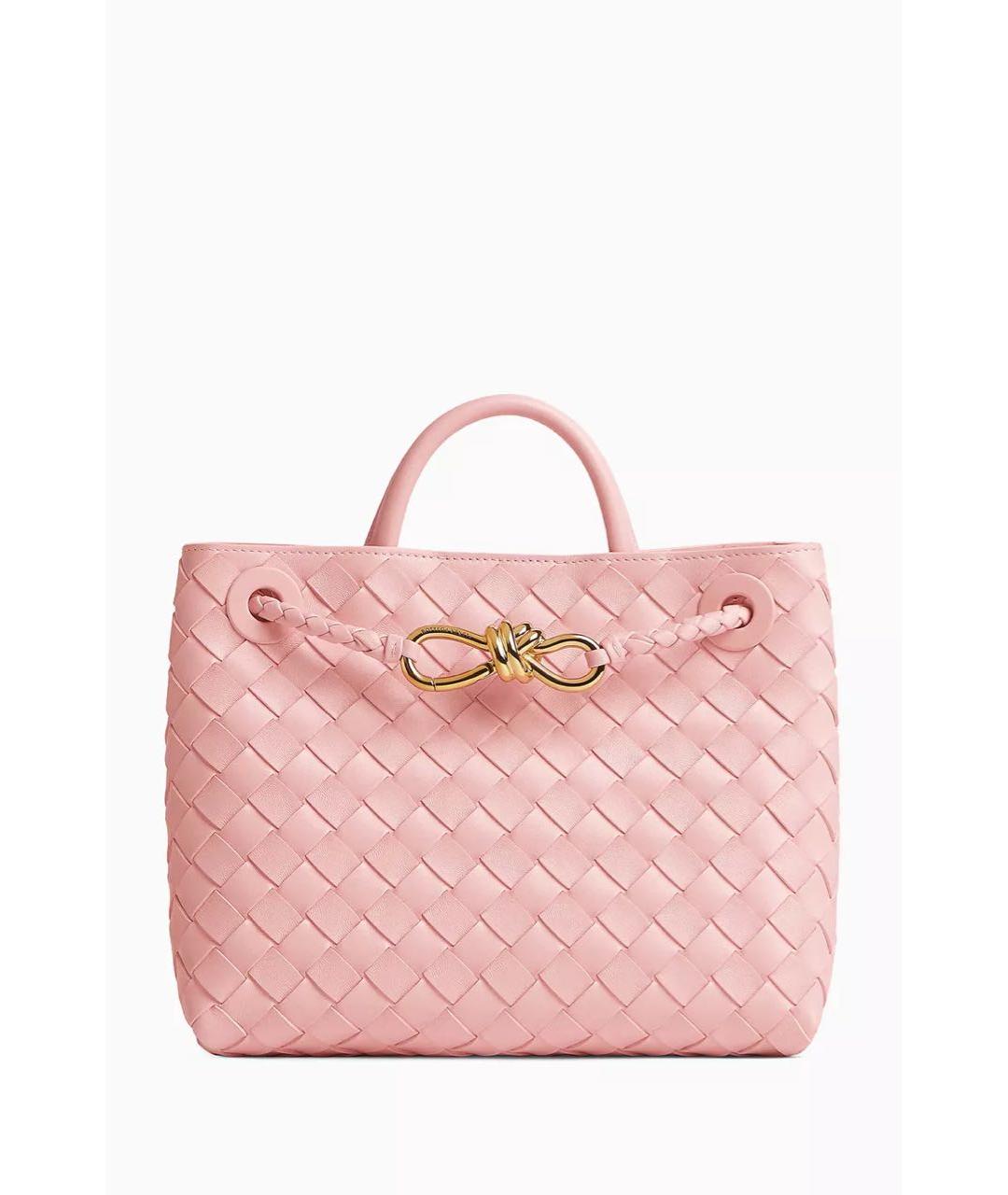 BOTTEGA VENETA Розовая кожаная сумка с короткими ручками, фото 8