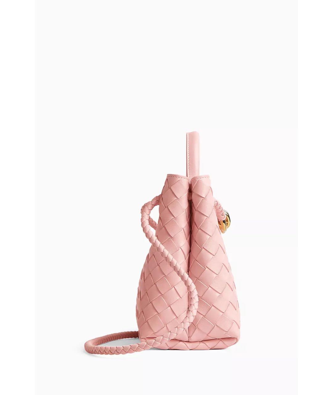 BOTTEGA VENETA Розовая кожаная сумка с короткими ручками, фото 4