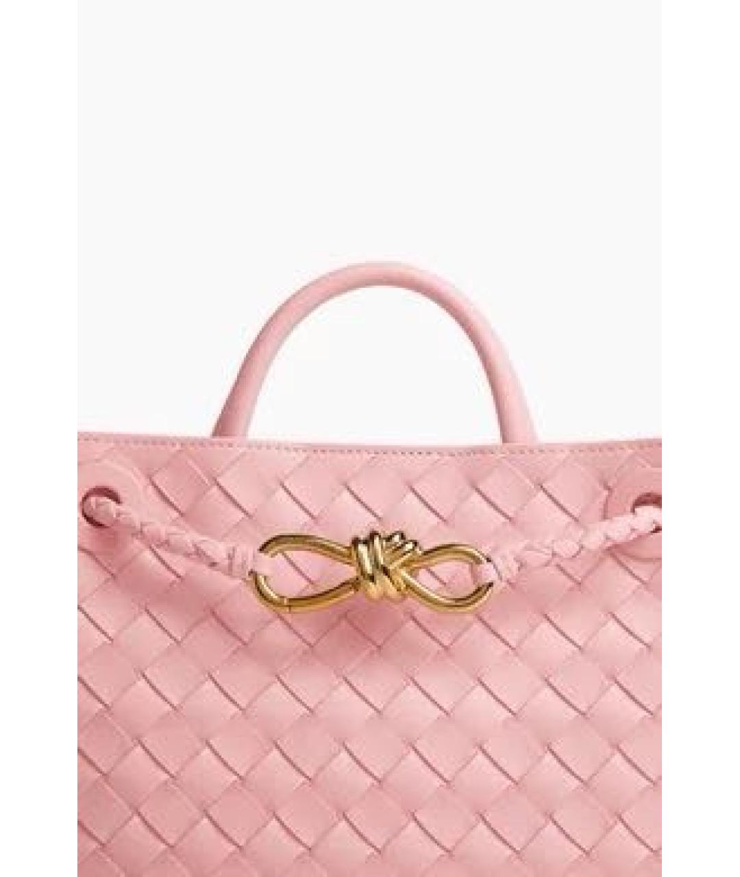 BOTTEGA VENETA Розовая кожаная сумка с короткими ручками, фото 5