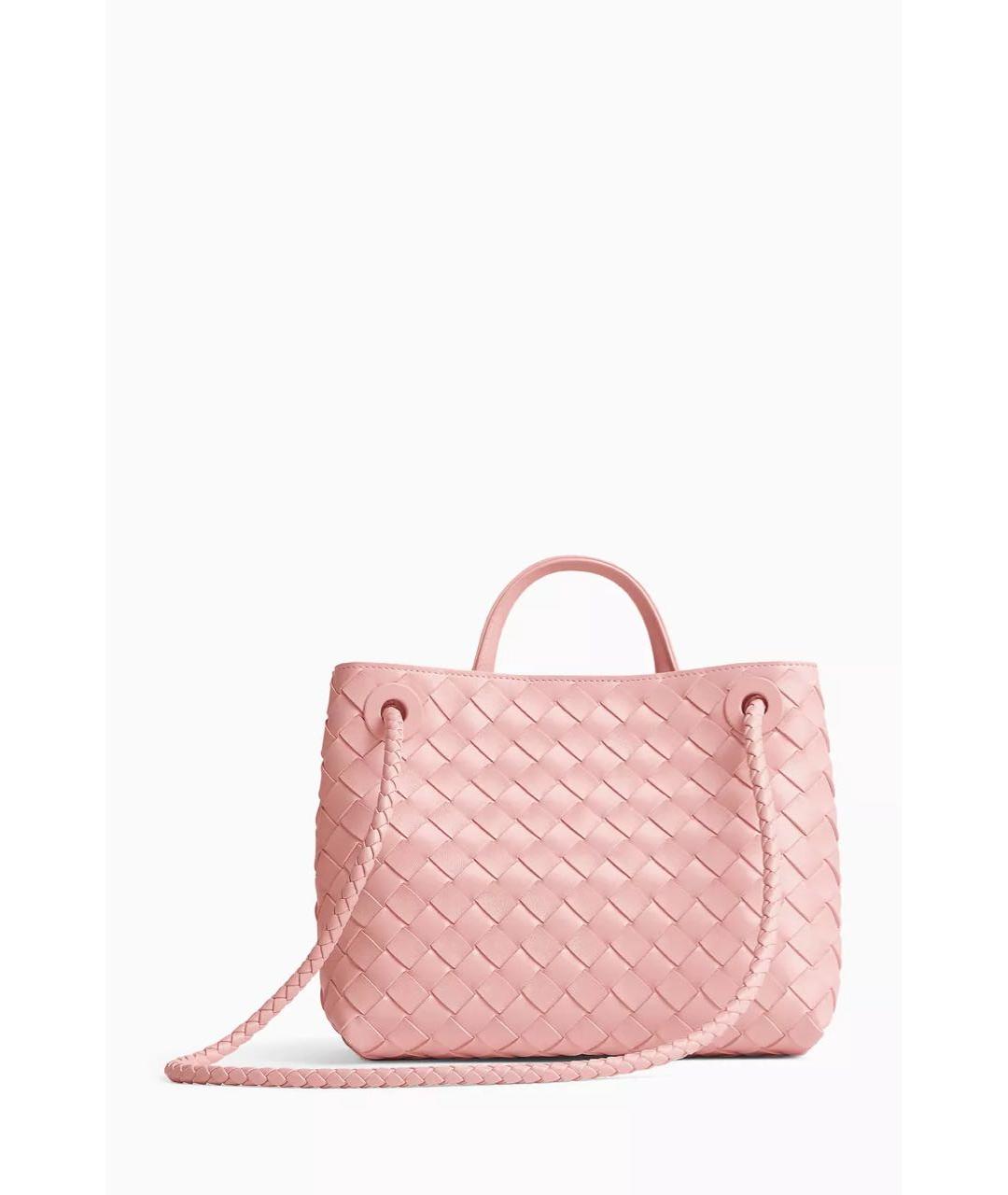 BOTTEGA VENETA Розовая кожаная сумка с короткими ручками, фото 2