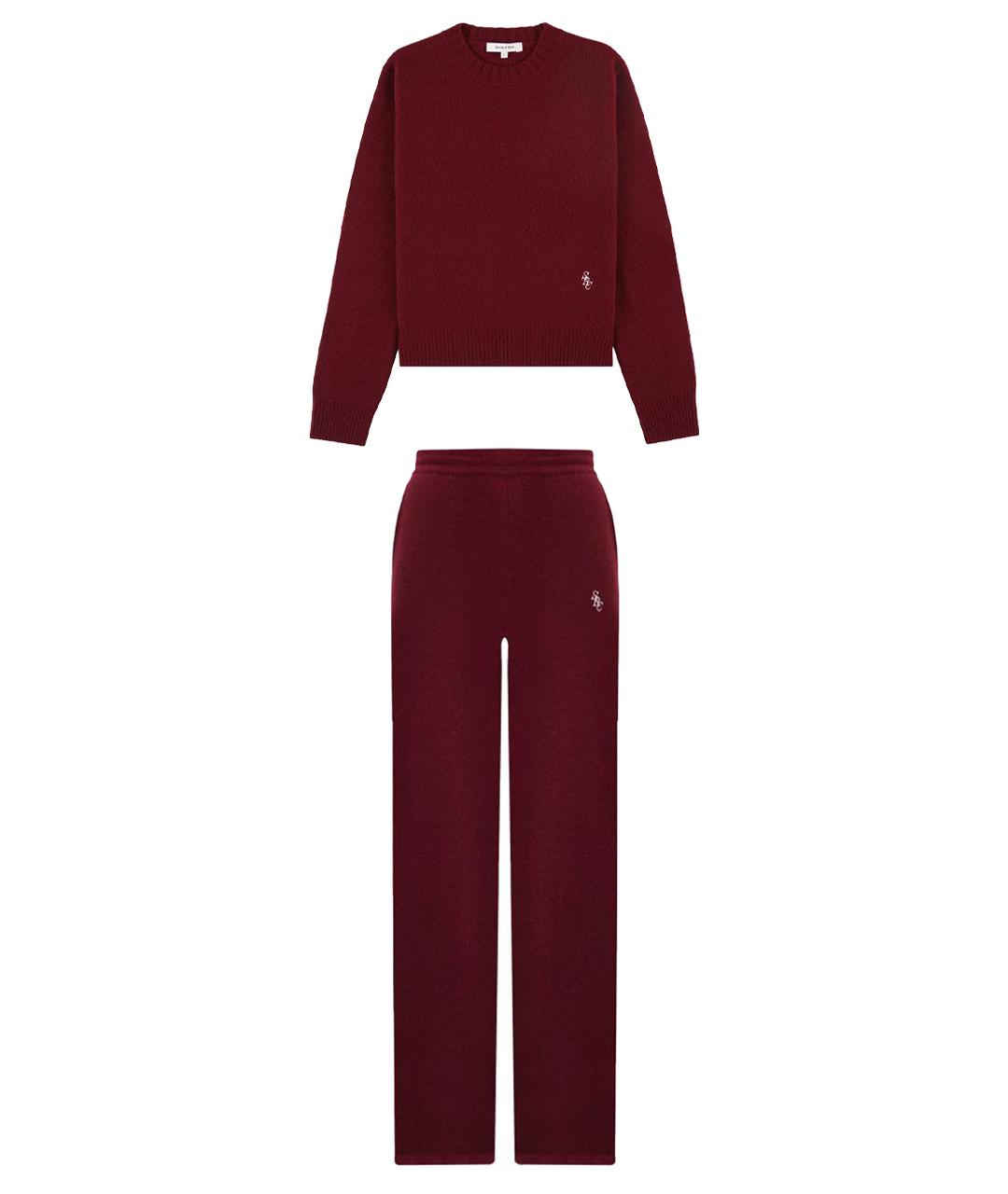 SPORTY AND RICH Бордовый кашемировый спортивные костюмы, фото 1