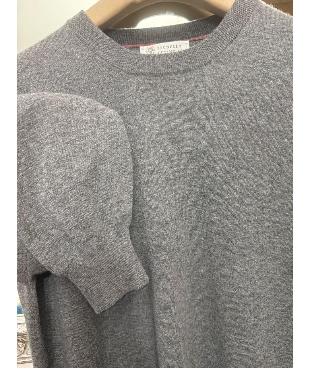 BRUNELLO CUCINELLI Серый кашемировый джемпер / свитер, фото 5